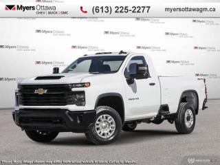 <br> <br>  With stout build quality and astounding towing capability, there isnt a better choice than this Silverado 2500HD for all your work-site needs. <br> <br>This 2024 Silverado 2500HD is highly configurable work truck that can haul a colossal amount of weight thanks to its potent drivetrain. This truck also offers amazing interior features that nestle occupants in comfort and luxury, with a great selection of tech features. For heavy-duty activities and even long-haul trips, the Silverado 2500HD is all the truck youll ever need.<br> <br> This summit white Regular Cab 4X4 pickup   has an automatic transmission and is powered by a  401HP 6.6L 8 Cylinder Engine.<br> <br> Our Silverado 2500HDs trim level is Work Truck. With a name like Work Truck, you might not expect to see useful features like a heavy-duty locking rear differential, cruise control and easy-clean rubber floors. Additionally, this work truck also comes with a touchscreen display, Bluetooth streaming audio, Apple CarPlay and Android Auto, power door locks, a rear vision camera with hitch guidance, air conditioning and teen driver technology. This vehicle has been upgraded with the following features: Hitch Guide,  Lane Departure Warning,  Apple Carplay,  Android Auto. <br><br> <br>To apply right now for financing use this link : <a href=https://creditonline.dealertrack.ca/Web/Default.aspx?Token=b35bf617-8dfe-4a3a-b6ae-b4e858efb71d&Lang=en target=_blank>https://creditonline.dealertrack.ca/Web/Default.aspx?Token=b35bf617-8dfe-4a3a-b6ae-b4e858efb71d&Lang=en</a><br><br> <br/>    5.49% financing for 84 months.  Incentives expire 2024-04-30.  See dealer for details. <br> <br><br> Come by and check out our fleet of 40+ used cars and trucks and 150+ new cars and trucks for sale in Ottawa.  o~o