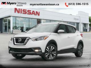 <b>Certified, Low Mileage, Heated Seats,  Rear View Camera,  Emergency Braking,  Bluetooth,  SiriusXM!</b><br> <br>  Compare at $19565 - Our Price is just $18995! <br> <br>   For a small crossover thats both fun and functional, look no further than this quirky Nissan Kicks. This  2018 Nissan Kicks is for sale today in Ottawa. <br> <br>This 2018 Nissan Kicks is a brand new crossover thats big on attitude. It demands attention with dynamic styling, personalized technology, and nimble performance. This Nissan Kicks is just what you need to rule the city. This low mileage  SUV has just 28,687 kms and is a Certified Pre-Owned vehicle. Its  aspen white pearl in colour  . It has an automatic transmission and is powered by a  125HP 1.6L 4 Cylinder Engine. <br> <br> Our Kickss trim level is SV. Upgrade to this Kicks SV and enjoy some extra features for not much more money. It comes with a seven-inch touchscreen stereo with Bluetooth, Android Auto, Apple CarPlay, and SiriusXM, heated front seats, automatic climate control, intelligent emergency braking, a rear view camera, and more. This vehicle has been upgraded with the following features: Heated Seats,  Rear View Camera,  Emergency Braking,  Bluetooth,  Siriusxm,  Air Conditioning. <br> <br>To apply right now for financing use this link : <a href=https://www.myersottawanissan.ca/finance target=_blank>https://www.myersottawanissan.ca/finance</a><br><br> <br/><br> Payments from <b>$305.52</b> monthly with $0 down for 84 months @ 8.99% APR O.A.C. ( Plus applicable taxes -  and licensing fees   ).  See dealer for details. <br> <br>Get the amazing benefits of a Nissan Certified Pre-Owned vehicle!!! Save thousands of dollars and get a pre-owned vehicle that has factory warranty, 24 hour roadside assistance and rates as low as 0.9%!!! <br>*LIFETIME ENGINE TRANSMISSION WARRANTY NOT AVAILABLE ON VEHICLES WITH KMS EXCEEDING 140,000KM, VEHICLES 8 YEARS & OLDER, OR HIGHLINE BRAND VEHICLE(eg. BMW, INFINITI. CADILLAC, LEXUS...)<br> Come by and check out our fleet of 40+ used cars and trucks and 110+ new cars and trucks for sale in Ottawa.  o~o