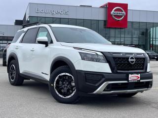 <b>Off-Road Package,  Sunroof,  Navigation,  Synthetic Leather Seats,  Apple CarPlay!</b><br> <br> <br> <br>  After a hard day on the trail or hauling family, the interior of this 2024 Nissan feels like a sanctuary. <br> <br>With all the latest safety features, all the latest innovations for capability, and all the latest connectivity and style features you could want, this 2024 Nissan Pathfinder is ready for every adventure. Whether its the urban cityscape, or the backcountry trail, this 2024Pathfinder was designed to tackle it with grace. If you have an active family, they deserve all the comfort, style, and capability of the 2024 Nissan Pathfinder.<br> <br> This glacier white SUV  has a 9 speed automatic transmission and is powered by a  284HP 3.5L V6 Cylinder Engine.<br> <br> Our Pathfinders trim level is Rock Creek. Built to take on the rugged outdoors and brave through the most unforgiving of terrains, this Pathfinder Rock Creek edition is loaded with beefy off-road suspension, locking wheel hubs, and unique exterior off-road body styling. Also standard include heated synthetic leather trimmed seats, driver memory settings, and a 120V outlet to this incredible SUV. This family hauler is ready for the city or the trail with modern features such as NissanConnect with navigation, touchscreen, and voice command, Apple CarPlay and Android Auto, paddle shifters, Class III towing equipment with hitch sway control, automatic locking hubs, alloy wheels, automatic LED headlamps, and fog lamps. Keep your family safe and comfortable with a heated leather steering wheel, a dual row sunroof, a proximity key with proximity cargo access, smart device remote start, power liftgate, collision mitigation, lane keep assist, blind spot intervention, front and rear parking sensors, and a 360-degree camera. This vehicle has been upgraded with the following features: Off-road Package,  Sunroof,  Navigation,  Synthetic Leather Seats,  Apple Carplay,  Android Auto,  Power Liftgate. <br><br> <br>To apply right now for financing use this link : <a href=https://www.bourgeoisnissan.com/finance/ target=_blank>https://www.bourgeoisnissan.com/finance/</a><br><br> <br/><br>Discount on vehicle represents the Cash Purchase discount applicable and is inclusive of all non-stackable and stackable cash purchase discounts from Nissan Canada and Bourgeois Midland Nissan and is offered in lieu of sub-vented lease or finance rates. To get details on current discounts applicable to this and other vehicles in our inventory for Lease and Finance customer, see a member of our team. </br></br>Since Bourgeois Midland Nissan opened its doors, we have been consistently striving to provide the BEST quality new and used vehicles to the Midland area. We have a passion for serving our community, and providing the best automotive services around.Customer service is our number one priority, and this commitment to quality extends to every department. That means that your experience with Bourgeois Midland Nissan will exceed your expectations  whether youre meeting with our sales team to buy a new car or truck, or youre bringing your vehicle in for a repair or checkup.Building lasting relationships is what were all about. We want every customer to feel confident with his or her purchase, and to have a stress-free experience. Our friendly team will happily give you a test drive of any of our vehicles, or answer any questions you have with NO sales pressure.We look forward to welcoming you to our dealership located at 760 Prospect Blvd in Midland, and helping you meet all of your auto needs!<br> Come by and check out our fleet of 30+ used cars and trucks and 100+ new cars and trucks for sale in Midland.  o~o