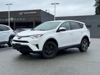 LE | AWD | BLUETOOTH | DRIVE MODE SELECT | <br><br>Recent Arrival! 2016 Toyota RAV4 LE White 2.5L 4-Cylinder SMPI 6-Speed Automatic AWD<br><br>Experience adventure and reliability with the 2016 Toyota RAV4 LE AWD, available now at Murray Hyundai. This SUV boasts a powerful yet fuel-efficient 2.5L engine and advanced AWD system for confident driving in any condition. With cutting-edge safety features, spacious interior, and versatile cargo space, the RAV4 is ready for every journey. Visit Murray Hyundai today and test drive the 2016 RAV4 LE AWD for an unforgettable driving experience.<br><br>Why Buy From us? <br>*7x Hyundai Presidents Award of Merit Winner <br>*3x Consumer Choice Award for Business Excellence <br>*AutoTrader Dealer of the Year <br><br>M-Promise Certified Preowned ($995 value): <br>- 30-day/2,000 Km Exchange Program <br>- 3-day/300 Km Money Back Guarantee <br>- Comprehensive 144 Point Mechanical Inspection <br>- Full Synthetic Oil Change <br>- BC Verified CarFax <br>- Minimum 6 Month Power Train Warranty <br><br>Our vehicles are priced under market value to give our customers a hassle free experience. We factor in mechanical condition, kilometres, physical condition, and how quickly a particular car is selling in our market place to make sure our customers get a great deal up front and an outstanding car buying experience overall.<br><br><br>Awards:<br>  * JD Power Canada Automotive Performance, Execution and Layout (APEAL) Study<br><br>CALL NOW!! This vehicle will not make it to the weekend!!<br><br>Reviews:<br>  * RAV4 owners typically rave about fuel economy, highway ride quality and noise levels, and semi-sporty handling. The slick and seamless AWD system is a feature favourite in inclement weather, and a just-right amount of ground clearance enables confident tackling of light to moderate trails, without diminishing handling. Upscale touches throughout the cabin are also appreciated, including the RAV4s luxurious dashboard. Source: autoTRADER.ca
