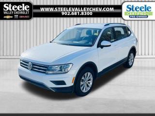 Value Market Pricing, AWD, Exterior Parking Camera Rear, Four wheel independent suspension, Heated door mirrors, Power steering, Power windows, Rear window defroster, Remote keyless entry.New Price! White 2021 Volkswagen Tiguan Trendline 4Motion AWD 8-Speed Automatic with Tiptronic 2.0L TSI Come visit Annapolis Valleys GM Giant! We do not inflate our prices! We utilize state of the art live software technology to help determine the best price for our used inventory. That technology provides our customers with Fair Market Value Pricing!. Come see us and ask us about the Market Pricing Report on any of our used vehicles.Certified. Certification Program Details: 85 Point Inspection Fresh Oil Change 2 Years MVI Full Tank Of Gas Full Vehicle DetailSteele Valley Chevrolet Buick GMC offers a wide range of new and used cars to Kentville drivers. Our vehicles undergo a 117-point check before being put out for sale, and they also come with a warranty and an auto-check certified history. We also provide concise financing options to you. If local dealerships in your vicinity do not have the models and prices you are looking for, look no further and head straight to Steele Valley Chevrolet Buick GMC. We will make sure that we satisfy your expectations and let you leave with a happy face.