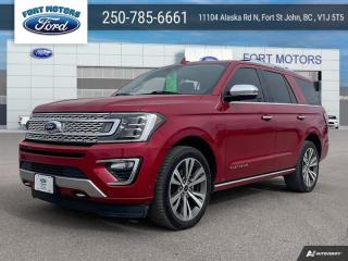 <b>Navigation,  Sunroof,  Leather Seats,  Cooled Seats,  Android Auto!</b><br> <br>  Compare at $60835 - Our Price is just $58495! <br> <br>   Fords flagship SUV, the Expedition sets the benchmark for what a full size SUV should look and feel like. This  2020 Ford Expedition is fresh on our lot in Fort St John. <br> <br>This Ford Expedition Max sets the benchmark for all other full size SUVs in multiple categories. From its vast and comfortable interior, to the excellent driving dynamics it delivers uncompromized towing capability, there isnt much this Expedition cant do. Power, style and plenty of space for passengers and cargo give the Ford Expedition its swagger and imposing presence on the road. This  SUV has 84,149 kms. Its  lucid red in colour  . It has a 10 speed automatic transmission and is powered by a  400HP 3.5L V6 Cylinder Engine.  It may have some remaining factory warranty, please check with dealer for details. <br> <br> Our Expeditions trim level is Platinum. Stepping up to this Ford Expedition Platinum is a wise choice as youll receive plenty of luxurious features such as exclusive aluminum wheels and exclusive exterior styling, a dual-row power sunroof, a power tailgate, power running boards, a premium Bang and Oulfsen 12 speaker stereo, an 8 inch touchscreen paired with navigation, Apple CarPlay, Android Auto, SiriusXM and SYNC 3 with enhanced voice recognition. Additional premium features include lane keep assist, power heated and cooled luxury leather seats with power adjustable pedals, a mobile hotspot, a heated leather steering wheel, proximity keyless entry with smart device remote engine start, Ford Co-Pilot360 that adds a 360 degree camera, active park assist, automatic emergency braking, front and rear park assist, blind spot monitoring plus rear cross traffic alert. This vehicle has been upgraded with the following features: Navigation,  Sunroof,  Leather Seats,  Cooled Seats,  Android Auto,  Apple Carplay,  Heated Steering Wheel. <br> To view the original window sticker for this vehicle view this <a href=http://www.windowsticker.forddirect.com/windowsticker.pdf?vin=1FMJU1MT5LEA60524 target=_blank>http://www.windowsticker.forddirect.com/windowsticker.pdf?vin=1FMJU1MT5LEA60524</a>. <br/><br> <br>To apply right now for financing use this link : <a href=https://www.fortmotors.ca/apply-for-credit/ target=_blank>https://www.fortmotors.ca/apply-for-credit/</a><br><br> <br/><br><br> Come by and check out our fleet of 40+ used cars and trucks and 60+ new cars and trucks for sale in Fort St John.  o~o