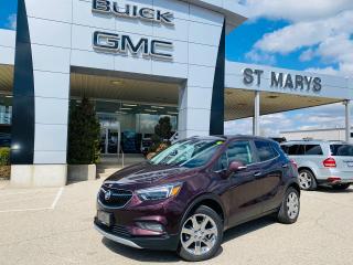 <div> </div><div>Experience luxury and versatility with the 2018 Buick Encore Essence. This SUV comes loaded with features to enhance your driving experience.</div><div> </div><div>The Essence Package offers premium leather interior with buckets and console, providing comfort and style. Dual power seats with memory seating ensure personalized comfort for every drive. Stay cozy with heated seats and a heated steering wheel, perfect for those chilly mornings.</div><div> </div><div>Enjoy the open air with the power sunroof, while the touch screen navigation system guides you on your journeys. Maneuver with confidence using the back-up camera and blind spot monitoring system.</div><div> </div><div>Stay comfortable with air conditioning and dual climate control. The 18" premium alloy wheels and fog lights add to the sleek exterior design. Keyless entry and remote start offer convenience, while the premium Bose audio system delivers exceptional sound quality.</div><div> </div><div>With power windows, power door locks, and power & heated mirrors, convenience is at your fingertips. Stay connected with Bluetooth audio voice controls and steering wheel controls, while cruise control and tilt steering make long drives a breeze. Plus, traction control ensures stability in various road conditions.</div><div> </div><div>Price plus HST & Licensing.</div><div> </div><div>Visit us at ST MARYS BUICK GMC in ST MARYS to see this Buick Encore Essence in person and explore our extensive inventory. For inquiries, call us at 1-833-969-1582 or visit HTTPS://WWW.STMARYSGM.COM/EN.</div><div> </div><div>Our Hours are: Monday to Friday: 9:00am-6:00pm, Saturday: 9:00am-4:00pm, Sunday: Closed.</div><div> </div><div>Don't miss out on the opportunity to own this luxurious SUV. Come see us today!</div>