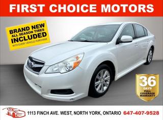 Welcome to First Choice Motors, the largest car dealership in Toronto of pre-owned cars, SUVs, and vans priced between $5000-$15,000. With an impressive inventory of over 300 vehicles in stock, we are dedicated to providing our customers with a vast selection of affordable and reliable options. <br><br>Were thrilled to offer a used 2012 Subaru Legacy CONVENIENCE, white color with 191,000km (STK#7160) This vehicle was $9490 NOW ON SALE FOR $7990. It is equipped with the following features:<br>- Automatic Transmission<br>- Heated seats<br>- All wheel drive<br>- Alloy wheels<br>- Power windows<br>- Power locks<br>- Power mirrors<br>- Air Conditioning<br><br>At First Choice Motors, we believe in providing quality vehicles that our customers can depend on. All our vehicles come with a 36-day FULL COVERAGE warranty. We also offer additional warranty options up to 5 years for our customers who want extra peace of mind.<br><br>Furthermore, all our vehicles are sold fully certified with brand new brakes rotors and pads, a fresh oil change, and brand new set of all-season tires installed & balanced. You can be confident that this car is in excellent condition and ready to hit the road.<br><br>At First Choice Motors, we believe that everyone deserves a chance to own a reliable and affordable vehicle. Thats why we offer financing options with low interest rates starting at 7.9% O.A.C. Were proud to approve all customers, including those with bad credit, no credit, students, and even 9 socials. Our finance team is dedicated to finding the best financing option for you and making the car buying process as smooth and stress-free as possible.<br><br>Our dealership is open 7 days a week to provide you with the best customer service possible. We carry the largest selection of used vehicles for sale under $9990 in all of Ontario. We stock over 300 cars, mostly Hyundai, Chevrolet, Mazda, Honda, Volkswagen, Toyota, Ford, Dodge, Kia, Mitsubishi, Acura, Lexus, and more. With our ongoing sale, you can find your dream car at a price you can afford. Come visit us today and experience why we are the best choice for your next used car purchase!<br><br>All prices exclude a $10 OMVIC fee, license plates & registration  and ONTARIO HST (13%)