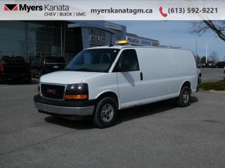<b>4G LTE,  Easy Clean Floors,  Rear Vision Camera,  Power Windows,  Power Doors!</b><br> <br>     This  2021 GMC Savana Cargo Van is for sale today in Kanata. <br> <br>This GMC Savana Cargo rides on a full-size van chassis with two seats and an expansive cargo area. If you want the capability of a truck, but need the cargo space provided by van, this GMC Savana is perfect fit for you. You can haul big payloads and or customize this Savana to perfectly fit for your business needs.This  van has 97,843 kms. Its  white in colour  . It has an automatic transmission and is powered by a   4.3L V6 Cylinder Engine. <br> <br> Our Savana Cargo Vans trim level is 2500 155. This multi purpose cargo van includes 4G LTE capability, a large passenger-side door, air conditioning, power windows and door locks, 6 built-in tie down anchors in the cargo area, vinyl surfaces to make it easier to clean, a 120 volt power outlet, a rear view camera, LED interior cargo lights, Stabilitrak and Tow Haul mode to change the transmission and engine settings when youre hauling a heavy load. This vehicle has been upgraded with the following features: 4g Lte,  Easy Clean Floors,  Rear Vision Camera,  Power Windows,  Power Doors,  Siriusxm,  Cargo Management. <br> <br>To apply right now for financing use this link : <a href=https://www.myerskanatagm.ca/finance/ target=_blank>https://www.myerskanatagm.ca/finance/</a><br><br> <br/><br>Price is plus HST and licence only.<br>Book a test drive today at myerskanatagm.ca<br>*LIFETIME ENGINE TRANSMISSION WARRANTY NOT AVAILABLE ON VEHICLES WITH KMS EXCEEDING 140,000KM, VEHICLES 8 YEARS & OLDER, OR HIGHLINE BRAND VEHICLE(eg. BMW, INFINITI. CADILLAC, LEXUS...)<br> Come by and check out our fleet of 30+ used cars and trucks and 100+ new cars and trucks for sale in Kanata.  o~o
