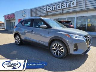 <b>Android Auto,  Apple CarPlay,  Alloy Wheels,  Fog Lights,  Remote Keyless Entry!</b><br> <br>  Compare at $26653 - Our Price is just $25877! <br> <br>   This Nissan Kicks is right at home in the urban environment, with impressive versatility and practicality. This  2021 Nissan Kicks is for sale today in Swift Current. <br> <br>One of the best compact crossovers on the market, the 2021 Nissan Kicks manages to stand out, thanks to its style, comfort, and size. In a world of monotonous compact crossovers, the Kicks has a lot of unique styling and technology that make it a real contender. Whether getting the weekly groceries or hauling you and yours for a weekend getaway, rest assured that this Nissan Kicks pull it all off in style and comfort.This  SUV has 46,487 kms. Its  boulder gray pearl in colour  . It has a cvt transmission and is powered by a  122HP 1.6L 4 Cylinder Engine.  This unit has some remaining factory warranty for added peace of mind. <br> <br> Our Kickss trim level is SV. Stepping up to the Kicks SV will get some awesome style and convenience with fog lights, heated power side mirrors, rear view camera, blind spot and lane departure warning, impressive array of air bags, intelligent automatic emergency braking, aluminum wheels, intelligent automatic headlights, and Advanced Drive Assist Display in the instrument cluster to help you on the drive and remote keyless entry, automatic climate control, heated front seats, steering wheel mounted cruise and audio control, a touchscreen, Android Auto and Apple CarPlay compatibility, Bluetooth, SiriusXM, and USB and aux jacks for astounding comfort and connectivity. This vehicle has been upgraded with the following features: Android Auto,  Apple Carplay,  Alloy Wheels,  Fog Lights,  Remote Keyless Entry,  Steering Wheel Audio Control,  Active Emergency Braking. <br> <br>To apply right now for financing use this link : <a href=https://www.standardnissan.ca/finance/apply-for-financing/ target=_blank>https://www.standardnissan.ca/finance/apply-for-financing/</a><br><br> <br/><br>Why buy from Standard Nissan in Swift Current, SK? Our dealership is owned & operated by a local family that has been serving the automotive needs of local clients for over 110 years! We rely on a reputation of fair deals with good service and top products. With your support, we are able to give back to the community. <br><br>Every retail vehicle new or used purchased from us receives our 5-star package:<br><ul><li>*Platinum Tire & Rim Road Hazzard Coverage</li><li>**Platinum Security Theft Prevention & Insurance</li><li>***Key Fob & Remote Replacement</li><li>****$20 Oil Change Discount For As Long As You Own Your Car</li><li>*****Nitrogen Filled Tires</li></ul><br>Buyers from all over have also discovered our customer service and deals as we deliver all over the prairies & beyond!#BetterTogether<br> Come by and check out our fleet of 40+ used cars and trucks and 40+ new cars and trucks for sale in Swift Current.  o~o