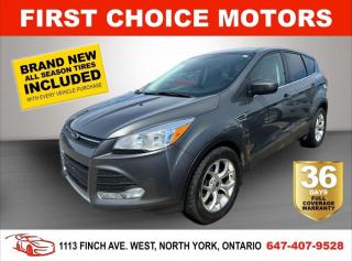 Welcome to First Choice Motors, the largest car dealership in Toronto of pre-owned cars, SUVs, and vans priced between $5000-$15,000. With an impressive inventory of over 300 vehicles in stock, we are dedicated to providing our customers with a vast selection of affordable and reliable options. <br><br>Were thrilled to offer a used 2014 Ford Escape SE, grey color with 120,000km (STK#7168) This vehicle was $12990 NOW ON SALE FOR $10990. It is equipped with the following features:<br>- Automatic Transmission<br>- Heated seats<br>- Bluetooth<br>- Reverse camera<br>- Alloy wheels<br>- Power windows<br>- Power locks<br>- Power mirrors<br>- Air Conditioning<br><br>At First Choice Motors, we believe in providing quality vehicles that our customers can depend on. All our vehicles come with a 36-day FULL COVERAGE warranty. We also offer additional warranty options up to 5 years for our customers who want extra peace of mind.<br><br>Furthermore, all our vehicles are sold fully certified with brand new brakes rotors and pads, a fresh oil change, and brand new set of all-season tires installed & balanced. You can be confident that this car is in excellent condition and ready to hit the road.<br><br>At First Choice Motors, we believe that everyone deserves a chance to own a reliable and affordable vehicle. Thats why we offer financing options with low interest rates starting at 7.9% O.A.C. Were proud to approve all customers, including those with bad credit, no credit, students, and even 9 socials. Our finance team is dedicated to finding the best financing option for you and making the car buying process as smooth and stress-free as possible.<br><br>Our dealership is open 7 days a week to provide you with the best customer service possible. We carry the largest selection of used vehicles for sale under $9990 in all of Ontario. We stock over 300 cars, mostly Hyundai, Chevrolet, Mazda, Honda, Volkswagen, Toyota, Ford, Dodge, Kia, Mitsubishi, Acura, Lexus, and more. With our ongoing sale, you can find your dream car at a price you can afford. Come visit us today and experience why we are the best choice for your next used car purchase!<br><br>All prices exclude a $10 OMVIC fee, license plates & registration  and ONTARIO HST (13%)
