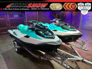 <strong>*** TWO SEADOO GTX PRO 130s w/ LOW HOURS & TRITON TRAILER INCLUDED</strong><strong>!! *** 3-SEATER, 3-CYLINDER ROTAX, BOARDING LADDER!! *** LINQ ATTACHMENT SYSTEM, ST3 HULL, DIGITAL DISPLAY!! *** </strong>The Seadoo GTX-Pro 130 is a sporty, versatile and stable ski that provides a great, smooth ride!! These are known for being amoung the most reliable on the water!! One unit has <strong>ONLY 28 HOURS </strong>on the clock - and the other has only <strong>82!! </strong>These models are known to run for hundreds & hundreds of hours with just minimal upkeep - BRP Dealer claims these skis can run 300-500 hours before most servicing is even needed!! If youre looking for a couple of super fun, powerful and reliable skis for the lake or cabin - come check these out! Kitted right out with features like a <strong>WATERTIGHT PHONE COMPARTMENT</strong>......<strong>4.5 INCH DIGITAL DISPLAY</strong>......Direct-Access Front Storage......Intelligent Throttle Control <strong>(ITC)</strong>......<strong>LINQ ATTACHMENT SYSTEM</strong> (For Many Great Extras!)......<strong>600LBS </strong>Weight Capacity......<strong>98.9L </strong>Overall Storage Capacity (Tons of room to keep your belongings safe!)......Tough <strong>ST3 FIBERGLASS HULL</strong>......<strong>785LB </strong>Dry Weight......Thermoformed Vinyl Seat......Wide-Angle Mirrors......Footwell Carpets......Large Swim Platform......<strong>TOW HOOK</strong>......<strong>1.63L 3-CYLINDER ROTAX </strong>Engine w/ Closed-Loop Cooling (CLCS)......Model #25PA......D-Sea-Bel Exhaust System......<strong>HD </strong>Wear Ring & Impeller......<b>TRITON TRAILER INCLUDED</b>!!<br /><br />This Pair of <strong>TWO SEADOOS & TRAILER </strong>is now sacrifice priced at just $34,600 with attractive Financing available!! <br /><br /><br />Will accept trades. Please call (204)560-6287 or View at 3165 McGillivray Blvd. (Conveniently located two minutes West from Costco at corner of Kenaston and McGillivray Blvd.)<br /><br />In addition to this please view our complete inventory of used <a href=\https://www.autoshowwinnipeg.com/used-trucks-winnipeg/\>trucks</a>, used <a href=\https://www.autoshowwinnipeg.com/used-cars-winnipeg/\>SUVs</a>, used <a href=\https://www.autoshowwinnipeg.com/used-cars-winnipeg/\>Vans</a>, used <a href=\https://www.autoshowwinnipeg.com/new-used-rvs-winnipeg/\>RVs</a>, and used <a href=\https://www.autoshowwinnipeg.com/used-cars-winnipeg/\>Cars</a> in Winnipeg on our website: <a href=\https://www.autoshowwinnipeg.com/\>WWW.AUTOSHOWWINNIPEG.COM</a><br /><br />Complete comprehensive warranty is available for this vehicle. Please ask for warranty option details. All advertised prices and payments plus taxes (where applicable).<br /><br />Winnipeg, MB - Manitoba Dealer Permit # 4908