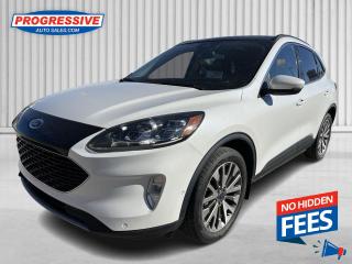 <b>Wireless Charging,  Leather Seats,  Navigation,  Premium Audio,  Power Liftgate!</b><br> <br>    With limitless capability and confidence, the Ford Escape is ready for wherever your next adventure takes you. This  2020 Ford Escape is for sale today. <br> <br>All new for 2020, the Ford Escape was built for an active lifestyle and offers plenty of options for you to hit the road in your own individual style. Whether you need a family SUV for soccer practice, a capable adventure vehicle, or both, the versatile Ford Escape has you covered. Built for those who live on the go, the Ford Escape was made to be unstoppable.This  SUV has 110,988 kms. Its  white in colour  . It has a cvt transmission and is powered by a  200HP 2.5L 4 Cylinder Engine.  <br> <br> Our Escapes trim level is Titanium Hybrid. Stepping up to this premium Ford Escape Titanium is a wise choice as it comes fully loaded with heated sport contour leather seats that are powered in the front, exclusive aluminum wheels and Fords SYNC 3 infotainment system complete with wireless charging, a large touchscreen, integrated navigation, Apple CarPlay and Android Auto. Additional features include a power rear liftgate, heated leather steering wheel, SiriusXM radio paired with a premium Bang and Olufsen audio system, FordPass Connect 4G LTE, automatic climate control, a smart device remote starter plus unique exterior accents. For added convenience and safety this Ford Escape also comes with Ford Co-Pilot360 that features lane keep assist, active park assist, blind spot detection, automatic emergency braking and cross traffic alert. This vehicle has been upgraded with the following features: Wireless Charging,  Leather Seats,  Navigation,  Premium Audio,  Power Liftgate,  Active Park Assist,  Heated Steering Wheel. <br> To view the original window sticker for this vehicle view this <a href=http://www.windowsticker.forddirect.com/windowsticker.pdf?vin=1FMCU9DZ1LUC37068 target=_blank>http://www.windowsticker.forddirect.com/windowsticker.pdf?vin=1FMCU9DZ1LUC37068</a>. <br/><br> <br>To apply right now for financing use this link : <a href=https://www.progressiveautosales.com/credit-application/ target=_blank>https://www.progressiveautosales.com/credit-application/</a><br><br> <br/><br><br> Progressive Auto Sales provides you with the all the tools you need to find and purchase a used vehicle that meets your needs and exceeds your expectations. Our Sarnia used car dealership carries a wide range of makes and models for exceptionally low prices due to our extensive network of Canadian, Ontario and Sarnia used car dealerships, leasing companies and auction groups. </br>

<br> Our dealership wouldnt be where we are today without the great people in Sarnia and surrounding areas. If you have any questions about our services, please feel free to ask any one of our staff. If you want to visit our dealership, you can also find our hours of operation and location information on our Contact page. </br> o~o