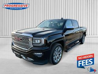 <b>Navigation,  Leather Seats,  Cooled Seats,  Blind Spot Detection,  Remote Engine Start!</b><br> <br>    In the Uber competitive truck segment, its the little things that set this Sierra 1500 pickup truck apart. This  2017 GMC Sierra 1500 is for sale today. <br> <br>This 2017 GMC Sierras expertly crafted body and premium materials form a striking appearance inside and out. Thanks to its stunning GMC Signature LED lighting that further enhance its bold and advanced design, this Sierra offers a Professional Grade truck thats built for anything you put in front of it. One look inside this handsome truck and youll find premium materials such as a soft-touch instrument panel, superior comfort in its seats, and advanced safety features making the Sierra, an all around complete package. This  Crew Cab 4X4 pickup  has 96,041 kms. Its  black in colour  . It has a 8 speed automatic transmission and is powered by a   6.2L 8 Cylinder Engine.  It may have some remaining factory warranty, please check with dealer for details. <br> <br> Our Sierra 1500s trim level is Denali. This Sierra 1500 Denali is the top of the line and comes packed with luxurious features and top grade materials. High-end equipment consists of full features 12 way - power leather seats with heating and cooling options, Intellilink with an 8 inch touch screen and navigation system, a premium Bose audio system, an enhanced driver alert package with forward collision alert, lane keep assist, Ultrasonic front and rear parking assist plus much more. It also comes with unique exterior styling details include exclusive aluminum wheels. This vehicle has been upgraded with the following features: Navigation,  Leather Seats,  Cooled Seats,  Blind Spot Detection,  Remote Engine Start,  Rear View Camera. <br> <br>To apply right now for financing use this link : <a href=https://www.progressiveautosales.com/credit-application/ target=_blank>https://www.progressiveautosales.com/credit-application/</a><br><br> <br/><br><br> Progressive Auto Sales provides you with the all the tools you need to find and purchase a used vehicle that meets your needs and exceeds your expectations. Our Sarnia used car dealership carries a wide range of makes and models for exceptionally low prices due to our extensive network of Canadian, Ontario and Sarnia used car dealerships, leasing companies and auction groups. </br>

<br> Our dealership wouldnt be where we are today without the great people in Sarnia and surrounding areas. If you have any questions about our services, please feel free to ask any one of our staff. If you want to visit our dealership, you can also find our hours of operation and location information on our Contact page. </br> o~o