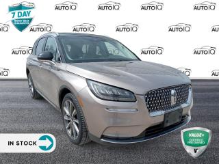 Iced Mocha 2020 Lincoln Corsair Reserve 4D Sport Utility 2.0L I4 8-Speed Automatic AWD 20 Ultra Bright Machined Aluminum Wheels, 360-Degree Camera, Adaptive Cruise Control, Auto-dimming door mirrors, Auto-dimming Rear-View mirror, Compass, Elements Package, Equipment Group 200A, Evasive Steering Assist (ESA), Exterior Parking Camera Rear, Fully Active Park Assist (FAPA), Fully automatic headlights, Heated door mirrors, Heated front seats, Heated Rear Seat, Heated Steering Wheel, Illuminated entry, Leather steering wheel, Lincoln Co-Pilot360 Plus Package, Memory seat, Outside temperature display, Power door mirrors, Power Liftgate, Power moonroof: Panoramic Vista Roof, Rain Sensing Wipers, Reverse Brake Assist, Speed Sign Recognition, Split folding rear seat, Steering wheel memory, Steering wheel mounted audio controls, SYNC 3 Communications & Entertainment System, Telescoping steering wheel, Turn signal indicator mirrors, Voice-Activated Touchscreen Navigation System, Wheel Speed Sensor, Windshield Wiper De-Icer.<p> </p>

<h4>VALUE+ CERTIFIED PRE-OWNED VEHICLE</h4>

<p>36-point Provincial Safety Inspection<br />
172-point inspection combined mechanical, aesthetic, functional inspection including a vehicle report card<br />
Warranty: 30 Days or 1500 KMS on mechanical safety-related items and extended plans are available<br />
Complimentary CARFAX Vehicle History Report<br />
2X Provincial safety standard for tire tread depth<br />
2X Provincial safety standard for brake pad thickness<br />
7 Day Money Back Guarantee*<br />
Market Value Report provided<br />
Complimentary 3 months SIRIUS XM satellite radio subscription on equipped vehicles<br />
Complimentary wash and vacuum<br />
Vehicle scanned for open recall notifications from manufacturer</p>

<p>SPECIAL NOTE: This vehicle is reserved for AutoIQs retail customers only. Please, No dealer calls. Errors & omissions excepted.</p>

<p>*As-traded, specialty or high-performance vehicles are excluded from the 7-Day Money Back Guarantee Program (including, but not limited to Ford Shelby, Ford mustang GT, Ford Raptor, Chevrolet Corvette, Camaro 2SS, Camaro ZL1, V-Series Cadillac, Dodge/Jeep SRT, Hyundai N Line, all electric models)</p>

<p>INSGMT</p>