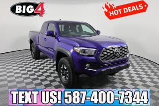 A bold daily driver, our 2023 Toyota Tacoma TRD Off-Road Double Cab 4X4 in Blue Crush Metallic is even better on the trail! Motivated by a 3.5 Litre V6 that delivers 278hp connected to a 6 Speed Automatic transmission for strength to spare. Also sporting an electronic locking rear differential, a TRD off-road suspension, and Bilstein shocks, the Four Wheel Drive truck returns approximately 10.7L/100km on the highway. Our Tacomas assertive design deserves attention with its LED lighting, wide-angle fog lamps, alloy wheels, front skid plates, tonneau cover, a composite bed, hitch receiver, and heated power mirrors with turn signals.

Our TRD Off-Road cabin is on point when it comes to comfort. Highlights include supportive cloth seats, 10-way power for the driver, a leather-wrapped steering wheel, dual-zone automatic climate control, keyless access/ignition, and a power-sliding rear window. For adventure-friendly infotainment, you can turn to an 8-inch touchscreen, wireless charging, Android Auto, Apple CarPlay, Bluetooth, WiFi compatibility, Amazon Alexa compatibility, and a six-speaker sound system.

Toyotas impressive array of safety measures helps you stay out of harms way with a rearview camera, lane-keeping assistance, adaptive cruise control, automatic braking, pedestrian detection, and more. Tough and talented, our Tacoma TRD Off-Road can take your driving to the next level! Save this Page and Call for Availability. We Know You Will Enjoy Your Test Drive Towards Ownership!