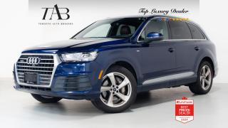 This beautiful 2018 Audi Q7 S-line is a local Ontario vehicle. With seating for seven, premium Bose sound system, and a breathtaking panoramic sunroof, every journey becomes an adventure.

Key features Include:

- S-LINE trim for enhanced sporty aesthetics
- Seating for seven passengers
- Premium BOSE sound system
- Panoramic sunroof
- Spacious and luxurious interior
- Advanced infotainment system with touchscreen display
- Navigation system 
- Adaptive cruise control 
- Lane departure warning and lane-keeping assist
- Heated Steering wheel
- Blind-spot monitoring with rear cross-traffic alert
- Parking sensors with 360-degree camera system
- Heated and ventilated front seats
- Leather upholstery with contrast stitching
- Power-adjustable front seats with memory settings
- LED headlights with automatic high beams
- Dynamic Select driving modes
- Keyless entry and ignition

NOW OFFERING 3 MONTH DEFERRED FINANCING PAYMENTS ON APPROVED CREDIT. 

Looking for a top-rated pre-owned luxury car dealership in the GTA? Look no further than Toronto Auto Brokers (TAB)! Were proud to have won multiple awards, including the 2023 GTA Top Choice Luxury Pre Owned Dealership Award, 2023 CarGurus Top Rated Dealer, 2024 CBRB Dealer Award, the Canadian Choice Award 2024,the 2024 BNS Award, the 2023 Three Best Rated Dealer Award, and many more!

With 30 years of experience serving the Greater Toronto Area, TAB is a respected and trusted name in the pre-owned luxury car industry. Our 30,000 sq.Ft indoor showroom is home to a wide range of luxury vehicles from top brands like BMW, Mercedes-Benz, Audi, Porsche, Land Rover, Jaguar, Aston Martin, Bentley, Maserati, and more. And we dont just serve the GTA, were proud to offer our services to all cities in Canada, including Vancouver, Montreal, Calgary, Edmonton, Winnipeg, Saskatchewan, Halifax, and more.

At TAB, were committed to providing a no-pressure environment and honest work ethics. As a family-owned and operated business, we treat every customer like family and ensure that every interaction is a positive one. Come experience the TAB Lifestyle at its truest form, luxury car buying has never been more enjoyable and exciting!

We offer a variety of services to make your purchase experience as easy and stress-free as possible. From competitive and simple financing and leasing options to extended warranties, aftermarket services, and full history reports on every vehicle, we have everything you need to make an informed decision. We welcome every trade, even if youre just looking to sell your car without buying, and when it comes to financing or leasing, we offer same day approvals, with access to over 50 lenders, including all of the banks in Canada. Feel free to check out your own Equifax credit score without affecting your credit score, simply click on the Equifax tab above and see if you qualify.

So if youre looking for a luxury pre-owned car dealership in Toronto, look no further than TAB! We proudly serve the GTA, including Toronto, Etobicoke, Woodbridge, North York, York Region, Vaughan, Thornhill, Richmond Hill, Mississauga, Scarborough, Markham, Oshawa, Peteborough, Hamilton, Newmarket, Orangeville, Aurora, Brantford, Barrie, Kitchener, Niagara Falls, Oakville, Cambridge, Kitchener, Waterloo, Guelph, London, Windsor, Orillia, Pickering, Ajax, Whitby, Durham, Cobourg, Belleville, Kingston, Ottawa, Montreal, Vancouver, Winnipeg, Calgary, Edmonton, Regina, Halifax, and more.

Call us today or visit our website to learn more about our inventory and services. And remember, all prices exclude applicable taxes and licensing, and vehicles can be certified at an additional cost of $799.