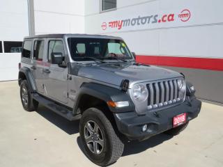 Used 2018 Jeep Wrangler Unlimited Sport (**LOW KMS!**4X4**ALLOY WHEELS**FOG LIGHTS**STEP-SIDES**AUTO HEADLIGHTS**PUSH BUTTON START**BACKUP CAMERA**HEATED SEATS**HEATED STEERING WHEEL**DOWNHILL ASSIST*AUTO START/STOP**DUAL CLIMATED CONTROL**REMOTE START**) for sale in Tillsonburg, ON