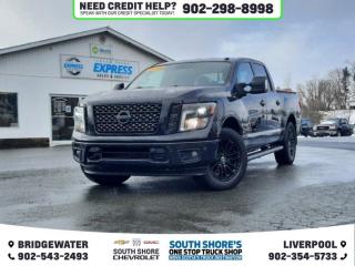 Recent Arrival! Magnetic Black 2018 Nissan Titan SV Midnight Edition For Sale, Bridgewater 4WD 7-Speed Automatic 5.6L V8 DOHC Clean Car Fax, 4WD, 6 Speakers, ABS brakes, Air Conditioning, Alloy wheels, Automatic temperature control, Blind Spot Warning, Brake assist, CD player, Delay-off headlights, Driver vanity mirror, Dual front side impact airbags, Electronic Stability Control, Front Bucket Seats, Front dual zone A/C, Front fog lights, Heated door mirrors, Heated Front Captains Seats, Heated front seats, Illuminated entry, Low tire pressure warning, Navigation System, Occupant sensing airbag, Outside temperature display, Power door mirrors, Power driver seat, Power steering, Power windows, Rear window defroster, Remote keyless entry, Security system, Speed control, Speed-sensing steering, Speed-Sensitive Wipers, Telescoping steering wheel, Traction control, Variably intermittent wipers, Voltmeter.