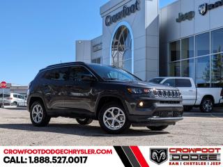 <b>Heated Steering Wheel,  Remote Start,  Climate Control,  Proximity Key,  Heated Seats!</b><br> <br> <br> <br><b>**Includes Jeep Wave Program - 3 Years Of Free Oil Changes - 3 Years Of Free Tire Rotations - Up To 8 Years Rental & Trip Interruption Coverage</b> <br><br>  This 2024 Jeep Compass features gorgeous styling and introduces new innovative ways to enhance your driving experience. <br> <br>Keeping with quintessential Jeep engineering, this 2024 Compass sports a striking exterior design, with an extremely refined interior, loaded with the latest and greatest safety, infotainment and convenience technology. This SUV also has the off-road prowess to booth, with rugged build quality and great reliability to ensure that you get to your destination and back, as many times as you want. <br> <br> This grey SUV  has a 8 speed automatic transmission and is powered by a  200HP 2.0L 4 Cylinder Engine.<br> <br> Our Compasss trim level is North. This Compass North steps things up with a heated steering wheel, dual-zone climate control, remote engine start, roof rack rails, front fog lamps and cornering headlamps, in addition to heated front seats, a 10.1-inch infotainment screen powered by Uconnect 5 with Apple CarPlay and Android Auto, towing equipment including trailer sway control, push button start, air conditioning, cruise control with steering wheel controls, and front and rear cupholders. Safety features also include lane keeping assist with lane departure warning, forward collision warning with active braking, driver monitoring alert, and a rearview camera. This vehicle has been upgraded with the following features: Heated Steering Wheel,  Remote Start,  Climate Control,  Proximity Key,  Heated Seats,  Led Lights,  Lane Keep Assist. <br><br> <br/> Weve discounted this vehicle $2188. Incentives expire 2024-04-30.  See dealer for details. <br> <br><h3><a href=https://www.crowfootdodgechrysler.com/tools/autoverify/finance.htm>Click here for instant pre-approval!</a></h3><br>

We pride ourselves in consistently exceeding our customers expectations. Please dont hesitate to give us a call.<br> Come by and check out our fleet of 80+ used cars and trucks and 150+ new cars and trucks for sale in Calgary.  o~o