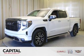The All New GMC Sierra has been redefined from Hood to Hitch. This 4WD WHITE FROST TRICOAT Sierra is a Crew Cab Pickup with a Turbocharged Diesel I6 3.0L engine and Alpine Umber interior color. Direct injection, active fuel management, and variable valve timing form the foundation of the EcoTec3 engines. Sierra sets the new standard in truck interiors with triple door seals, thicker insulation, and durable, soft-touch instrument panel materials. Attention to detail and quality makes the Sierra stand out. New dual density foam seat cushions improve comfort and reduce wrinkling with age. Rear seating space has improved with larger rear doors to provide ease of entry and exit.The Sierra is set apart with details such as standard halogen projector headlights and integrated corner steps. The new Sierra makes more use of High Strength steel in its fully boxed hydroformed frame than previous generations, with 2/3s of the Cab using High-Strength Steel. Larger axles and shear body mounts further reduce vibration and deliver a smoother ride. New, exclusive corrosion-resistant Duralife brake rotors come standard. Sierra is backed by a 60,000 km / 3 year base warranty and a 160,000 km / 5 year Powertrain warranty, the longest in its class. 24/7 Roadside Assistance is included at no extra charge for 5 years or 160,000 km. Drive the Sierra today to see for yourself how it truly has no peer! Check out this vehicles pictures, features, options and specs, and let us know if you have any questions. Helping find the perfect vehicle FOR YOU is our only priority.P.S...Sometimes texting is easier. Text (or call) 306-988-7738 for fast answers at your fingertips!Dealer License #914248Disclaimer: All prices are plus taxes & include all cash credits & loyalties. See dealer for Details. Dealer Permit # 914248