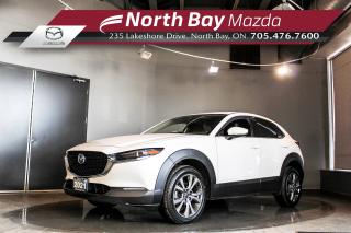 DEALERSHIP MAINTAINED! CLEAN CARFAX! LOCAL TRADE-IN! 2021 GT CX-30 WITH REMOTE START! 
FEATURES INCLUDE: HEADS-UP DISPLAY, POWER TAILGATE, NAVIGATION, REMOTE START, LEATHER INTERIOR, BOSE SOUND SYSTEM, SUNROOF, CLEAN CARFAX

Why Youll Want to Buy from North Bay Mazda? *The Clubhouse Commitment Pre-Owned Vehicle Program provides you with additional coverage for things such as the 3-year Tire and Rim Coverage, The Clubhouse Powertrain Warranty, coverage for The Little Things like battery, wiper, and bulb replacement, 3- year anti-theft protection and a 7-day exchange policy to give you the ultimate peace of mind when purchasing a pre-owned vehicle. Clubhouse Commitment is an optional coverage which can be purchased at time of sale for a $699 value. Pre-Owned Vehicle purchases are subject to an adjusted price when purchasing with cash. You are eligible for Finance Pricing with a maximum down payment of 15% of listed finance price. Contact us for more details. * Our certified vehicles go through a 120-point Clubhouse Certified Used Vehicle Inspection, and we will provide the Carfax vehicle history documents as well as any available service history. * We competitively price our vehicles below the market average which means that we have already done all the market research for you. Rest assured that you are getting the best deal possible. * We have automotive financial experts who are experienced in dealing with all levels of credit challenges. We also work with all major banks and third-party lenders daily so we are confident that we can get you the best rate available. * As a premier New and Pre-Owned vehicle dealership, we pride ourselves on a superior customer experience and a lifetime of customer care. We are conveniently located at 235 Lakeshore Drive, in North Bay, Ontario. If you cant make it to us, we can accommodate you! Call us today at 705-476-7600 to come in and see this vehicle!