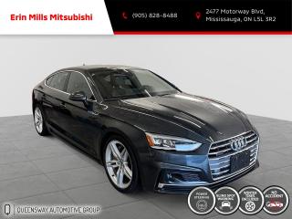 quattro, Black Leather.<br><br>Recent Arrival! Odometer is 22428 kilometers below market average!<br><br><br>2019 Black Metallic Audi A5 45 Technik<br><br>Vehicle Price and Finance payments include OMVIC Fee and Fuel. Erin Mills Mitsubishi is proud to offer a superior selection of top quality pre-owned vehicles of all makes. We stock cars, trucks, SUVs, sports cars, and crossovers to fit every budget!! We have been proudly serving the cities and towns of Kitchener, Guelph, Waterloo, Hamilton, Oakville, Toronto, Windsor, London, Niagara Falls, Cambridge, Orillia, Bracebridge, Barrie, Mississauga, Brampton, Simcoe, Burlington, Ottawa, Sarnia, Port Elgin, Kincardine, Listowel, Collingwood, Arthur, Wiarton, Brantford, St. Catharines, Newmarket, Stratford, Peterborough, Kingston, Sudbury, Sault Ste Marie, Welland, Oshawa, Whitby, Cobourg, Belleville, Trenton, Petawawa, North Bay, Huntsville, Gananoque, Brockville, Napanee, Arnprior, Bancroft, Owen Sound, Chatham, St. Thomas, Leamington, Milton, Ajax, Pickering and surrounding areas since 2009.