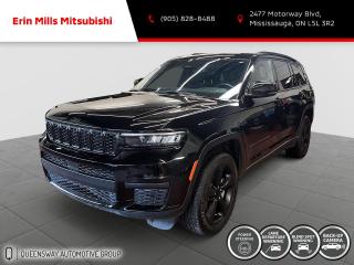 ABS brakes, Active Cruise Control, Alloy wheels, Compass, Electronic Stability Control, Front dual zone A/C, Heated door mirrors, Heated front seats, Illuminated entry, Low tire pressure warning, ParkView Rear Back-Up Camera, Remote keyless entry, Traction control.<br><br>Recent Arrival!<br><br><br>2022 Diamond Black Crystal Pearlcoat Jeep Grand Cherokee L Altitude<br><br>Vehicle Price and Finance payments include OMVIC Fee and Fuel. Erin Mills Mitsubishi is proud to offer a superior selection of top quality pre-owned vehicles of all makes. We stock cars, trucks, SUVs, sports cars, and crossovers to fit every budget!! We have been proudly serving the cities and towns of Kitchener, Guelph, Waterloo, Hamilton, Oakville, Toronto, Windsor, London, Niagara Falls, Cambridge, Orillia, Bracebridge, Barrie, Mississauga, Brampton, Simcoe, Burlington, Ottawa, Sarnia, Port Elgin, Kincardine, Listowel, Collingwood, Arthur, Wiarton, Brantford, St. Catharines, Newmarket, Stratford, Peterborough, Kingston, Sudbury, Sault Ste Marie, Welland, Oshawa, Whitby, Cobourg, Belleville, Trenton, Petawawa, North Bay, Huntsville, Gananoque, Brockville, Napanee, Arnprior, Bancroft, Owen Sound, Chatham, St. Thomas, Leamington, Milton, Ajax, Pickering and surrounding areas since 2009.