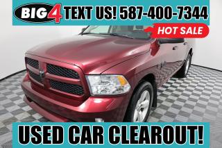 Drive our 2021 RAM 1500 Classic Express Crew Cab 4X4 in Delmonico Red Pearl and make quick work of your next challenge! Motivated by a 5.7 Litre HEMI V8 providing 395hp paired to an 8 Speed Automatic transmission, this machine is made to get more done with less effort. This Four Wheel Drive truck also rides with confidence and returns approximately 11.2L/100km on the highway. Make a bold impression as you go with expressive exterior details like quad-style halogen headlights, fog lamps, 17-inch alloy wheels, and an attention-grabbing grille.

Engineered for easy comfort, our Express cabin has been tailored to meet your needs with supportive seats, air conditioning, cruise control, a 3.5-inch driver display, and smart storage solutions for your gear. Digital convenience comes easily with a 5-inch Uconnect touchscreen, Bluetooth, voice recognition, and a six-speaker audio system with USB and auxiliary inputs.

RAM supplies a high-strength steel frame for your protection and complements that with a backup camera, side-impact door beams, stability/traction control, tire-pressure monitoring, and an array of airbags. A wonderful workhorse, our 1500 Classic Express is ready for action! Save this Page and Call for Availability. We Know You Will Enjoy Your Test Drive Towards Ownership!