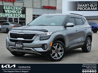 4x4, AWD. 4WD, 18 Alloy Wheels, 4-Wheel Disc Brakes, 8 Speakers, ABS brakes, Air Conditioning, Alloy wheels, AM/FM radio: SiriusXM, Apple CarPlay & Android Auto, Auto-dimming Rear-View mirror, Automatic temperature control, Bumpers: body-colour, Driver door bin, Driver vanity mirror, Dual front impact airbags, Exterior Parking Camera Rear, Four wheel independent suspension, Front Bucket Seats, Front fog lights, Front reading lights, Fully automatic headlights, Heads-Up Display, Heated & Air-Cooled Front Bucket Seats, Heated door mirrors, Heated front seats, Heated rear seats, Heated steering wheel, Illuminated entry, Leather Shift Knob, Navigation System, Outside temperature display, Overhead console, Passenger door bin, Passenger vanity mirror, Power door mirrors, Power driver seat, Power moonroof, Power passenger seat, Power steering, Power windows, Radio: AM/FM/HD/SiriusXM UVO Intelligence, Rear window defroster, Rear window wiper, Remote keyless entry, Sofino Leather Seat Trim, Split folding rear seat, Steering wheel mounted audio controls, Tachometer, Telescoping steering wheel, Tilt steering wheel, Traction control, Turn signal indicator mirrors, Ventilated front seats.



Steel Gray 2021 Kia Seltos SX Turbo SX Turbo, AWD, Navi, Heated and Cooled Seats AWD 7-Speed Automatic I4





Family owned and operated more than 20 years, we provide the friendly and courteous service that you deserve. All of the Pre-Owned vehicles we offer for sale go through a , vigorous safety and mechanical inspection and are thoroughly cleaned and detailed so that they are in as close to as new condition as possible. Our DAILY Ontario wide Price Checks against similar inventory make sure we are offering you the best deal possible on any vehicle in our stock. Read our Online Reviews & Check us out on Facebook!***** See all of our New & Pre-Owned Inventory, at http://www.cardinalkia.com/.***** We have satisfied customers from all over Ontario; Niagara Falls, St. Catharines, Welland, Fonthill, Fort Erie, Grimsby, Port Colborne, Beamsville, Hamilton, Smithville, Wainfleet, Stoney Creek, Hamilton Mountain, Burlington, Oakville, Ancaster and Caledonia, Mississauga, South Brampton and Hagersville.***** With easy bank financing and these great values, you can drive home in one of these great Cardinal Kia pre-owned vehicles today.