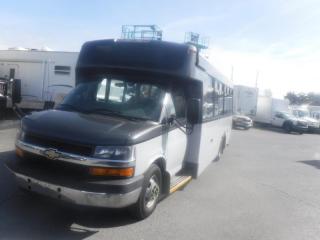2016 Chevrolet Express G4500 Passenger Bus With Wheelchair Accessibility,(1 driver 20 passenger) 6.0L V8 OHV 16V FFV GAS engine, 8 cylinders, automatic, RWD, air conditioning, AM/FM radio, grey exterior, vinyl. (Estimated measurements: 27 feet overall length, 9 feet 8 inches overall height, 6 feet 3 inches inside height, 17 feet from back of driver seat to back of the bus. All measurements are considered to be accurate but are not guaranteed.) This listing is a former British Columbia municipality bus, the next purchaser of this will be the second owner, Certificate and Decal Valid until October 2024. $13,250.00 plus $375 processing fee, $13,625.00 total payment obligation before taxes. Sale price until May 18, 2024, 6:00 PM PDT. Listing report, warranty, contract commitment cancellation fee, financing available on approved credit (some limitations and exceptions may apply). All above specifications and information is considered to be accurate but is not guaranteed and no opinion or advice is given as to whether this item should be purchased. We do not allow test drives due to theft, fraud and acts of vandalism. Instead we provide the following benefits: Complimentary Warranty (with options to extend), Limited Money Back Satisfaction Guarantee on Fully Completed Contracts, Contract Commitment Cancellation, and an Open-Ended Sell-Back Option. Ask seller for details or call 604-522-REPO(7376) to confirm listing availability.