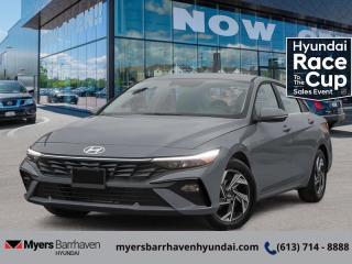 <b>Leather Seats,  Sunroof,  Premium Audio,  Wi-Fi,  Heated Steering Wheel!</b><br> <br> <br> <br>  This bold Hyundai Elantra is bringing excitement to this narrowing class of cars. <br> <br>This 2024 Elantra was made to be the sharpest compact sedan on the road. With tons of technology packed into the spacious and comfortable interior, along with bold and edgy styling inside and out, this family sedan makes the unexpected your daily driver. <br> <br> This ecotronic grey sedan  has an automatic transmission and is powered by a  147HP 2.0L 4 Cylinder Engine.<br> This vehicles price also includes $2984 in additional equipment.<br> <br> Our Elantras trim level is Luxury IVT. This Elantra Luxury takes infotainment and luxury to new levels with tech features like the Bose Premium Audio System, Blue Link wi-fi, and even more surprises while style and comfort features like leather seats, a sunroof, and chrome trim make your cabin a sanctuary. This Elantra is also equipped with an advanced safety suite including lane keep assist, forward and rear collision assist, driver monitoring, blind spot assist, and automatic high beams. The incredible feature list continues with heated power seats for comfort while voice activated, touch screen infotainment including wireless connectivity with Android Auto, Apple CarPlay, and Bluetooth keeps you connected. Aluminum wheels and gorgeous styling make sure you stand out in a crowd while heated power side mirrors, proximity keyless entry with hands free cargo access, and a rear view camera make every day easier. This vehicle has been upgraded with the following features: Leather Seats,  Sunroof,  Premium Audio,  Wi-fi,  Heated Steering Wheel,  Lane Keep Assist,  Heated Seats. <br><br> <br/> See dealer for details. <br> <br><br> Come by and check out our fleet of 50+ used cars and trucks and 90+ new cars and trucks for sale in Ottawa.  o~o