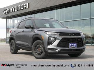 <b>Low Mileage, Remote Start,  Apple CarPlay,  Android Auto!</b><br> <br>  Compare at $28610 - Our Price is just $27777! <br> <br>   If you want to live big in a small SUV, this capable and comfortable Trailblazer is a great place to start. This  2021 Chevrolet Trailblazer is for sale today in Ottawa. <br> <br>The 2021 Trailblazer is spacious, bold and has the technology and capability to help you get up and get out there. Whether the trail you blaze is on the pavement or off of it, this incredible Trailblazer is ready to be your partner through it all. Striking style is the first thing youll notice about this SUV. Its sculpted design and bold proportions give it a fresh, modern feel. While its capable chassis and seating for the whole family means this SUV is ready for whats next. The spacious interior features a versatile center console that keeps items within easy reach. Your passengers will stay comfortable with plenty of rear-seat leg room and tons of spots to store their things.This low mileage  SUV has just 39,856 kms. Its  grey in colour  . It has an automatic transmission and is powered by a  155HP 1.3L 3 Cylinder Engine.  This unit has some remaining factory warranty for added peace of mind.  This vehicle has been upgraded with the following features: Remote Start,  Apple Carplay,  Android Auto. <br> <br/><br> Buy this vehicle now for the lowest bi-weekly payment of <b>$198.19</b> with $0 down for 84 months @ 6.99% APR O.A.C. ( Plus applicable taxes -  & fees   ).  See dealer for details. <br> <br>*LIFETIME ENGINE TRANSMISSION WARRANTY NOT AVAILABLE ON VEHICLES WITH KMS EXCEEDING 140,000KM, VEHICLES 8 YEARS & OLDER, OR HIGHLINE BRAND VEHICLE(eg. BMW, INFINITI. CADILLAC, LEXUS...)<br> Come by and check out our fleet of 30+ used cars and trucks and 100+ new cars and trucks for sale in Ottawa.  o~o