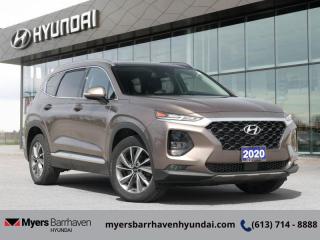 <b>Active Blind Spot Assist,  Heated Seats,  Heated Steering Wheel,  Forward Collision Assist,  Lane Keep Assist!</b><br> <br>  Compare at $26550 - Our Price is just $25777! <br> <br>   Arrive in style and comfort in this striking Hyundai Santa Fe. This  2020 Hyundai Santa Fe is for sale today in Ottawa. <br> <br>The Hyundai Santa Fe is all about making your drive safer, and it starts with the SuperStructure at its core. This frame is engineered with Advanced High Strength Steel for superior rigidity and strength to provide added protection in the event you cannot avoid a collision from happening. But beyond the strong foundation you are surrounded by a suite of available driver assistance technologies actively scanning your surroundings to help keep you safe on your journeys. Theyve been developed to help alert you to, and even avoid, unexpected dangers on the road and include the worlds first Safe Exit Assist technology. Discover an SUV that helps you protect not only you and your passengers, but also the people around you. This  SUV has 79,581 kms. Its  bronze in colour  . It has an automatic transmission and is powered by a  185HP 2.4L 4 Cylinder Engine.  It may have some remaining factory warranty, please check with dealer for details. <br> <br> Our Santa Fes trim level is Preferred. This Santa Fe Preferred has all the driver assistance and safety features you could need with active blind spot and rear cross traffic assistance, easy exit seats, parking distance assist, BlueLink remote activation, dual zone automatic climate control, proximity key entry. Other features include forward collision mitigation with pedestrian detection, adaptive cruise control with stop and go, lane keep assist, driver attention assistance, automatic high beams, a 7 inch touchscreen, Android Auto, Apple CarPlay, heated seats and steering wheel, Bluetooth, automatic headlamps, LED accent lighting, drive mode select, aluminum wheels, and fog lights. This vehicle has been upgraded with the following features: Active Blind Spot Assist,  Heated Seats,  Heated Steering Wheel,  Forward Collision Assist,  Lane Keep Assist,  Bluelink,  Apple Carplay. <br> <br/><br> Buy this vehicle now for the lowest bi-weekly payment of <b>$184.28</b> with $0 down for 84 months @ 6.99% APR O.A.C. ( Plus applicable taxes -  & fees   ).  See dealer for details. <br> <br>*LIFETIME ENGINE TRANSMISSION WARRANTY NOT AVAILABLE ON VEHICLES WITH KMS EXCEEDING 140,000KM, VEHICLES 8 YEARS & OLDER, OR HIGHLINE BRAND VEHICLE(eg. BMW, INFINITI. CADILLAC, LEXUS...)<br> Come by and check out our fleet of 30+ used cars and trucks and 100+ new cars and trucks for sale in Ottawa.  o~o