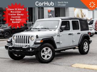Only 16,186 Kms! This Jeep Wrangler boasts a Gas w/ eTorque V-6 3.6 L/220 engine powering this Automatic transmission. Wheels: 17 Tech Silver Metallic Alloys, Transmission: 8-Speed Torqueflite Auto -inc: 4-Wheel Anti-Lock Disc Brakes. Clean CARFAX! Our advertised prices are for consumers (i.e. end users) only. Not a former rental.   This Jeep Wrangler Comes Equipped with These Options
Silver Zynith, Interior Color: Black interior / Black seats, Cloth bucket seats, Engine: 3.6L Pentastar VVT V6 engine with eTorque, Transmission: 8--speed TorqueFlite automatic transmission. Sport S, Sun visors with illuminated vanity mirrors, Speed--sensitive power locks, Deep--tint sunscreen windows, Leather--wrapped steering wheel, Power, heated exterior mirrors, Power windows with front 1--touch down, Remote keyless entry, Security alarm. Trailer Tow & HD Electrical Group: 700--amp maintenance--free battery, 4-- and 7--pin wiring harness, Class II hitch receiver, 4 auxiliary switches. Electronic Stability Control, Traction Control, Electronic Roll Mitigation, Hill Start Assist, Trailer Sway Control, Push--button start, Uconnect 4 with 7--inch display, Google Android Auto/Apple CarPlay capable, Hands--free phone communication, Media hub with USB port and auxiliary input jack, 8--speaker sound system with overhead sound bar, Steering wheel--mounted audio controls, Cruise control, Dual--Zone A/C with manual temperature control, Tire pressure monitoring system, Automatic headlamps, Full--size spare tire.  Its a great deal and priced to move!   Please note the window sticker features options the car had when new -- some modifications may have been made since then. Please confirm all options and features with your CarHub Product Advisor.   
Drive Happy with CarHub
*** All-inclusive, upfront prices -- no haggling, negotiations, pressure, or games

 

*** Purchase or lease a vehicle and receive a $1000 CarHub Rewards card for service.

 

*** 3 day CarHub Exchange program available on most used vehicles. Details: www.northyorkchrysler.ca/exchange-program/

 

*** 36 day CarHub Warranty on mechanical and safety issues and a complete car history report

 

*** Purchase this vehicle fully online on CarHub websites

 

 

Transparency Statement
Online prices and payments are for finance purchases -- please note there is a $750 finance/lease fee. Cash purchases for used vehicles have a $2,200 surcharge (the finance price + $2,200), however cash purchases for new vehicles only have tax and licensing extra -- no surcharge. NEW vehicles priced at over $100,000 including add-ons or accessories are subject to the additional federal luxury tax. While every effort is taken to avoid errors, technical or human error can occur, so please confirm vehicle features, options, materials, and other specs with your CarHub representative. This can easily be done by calling us or by visiting us at the dealership. CarHub used vehicles come standard with 1 key. If we receive more than one key from the previous owner, we include them with the vehicle. Additional keys may be purchased at the time of sale. Ask your Product Advisor for more details. Payments are only estimates derived from a standard term/rate on approved credit. Terms, rates and payments may vary. Prices, rates and payments are subject to change without notice. Please see our website for more details.
 