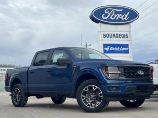 <b>20 Aluminum Wheels, Spray-In Bed Liner!</b><br> <br> <br> <br>  Thia 2024 F-150 is a truck that perfectly fits your needs for work, play, or even both. <br> <br>Just as you mould, strengthen and adapt to fit your lifestyle, the truck you own should do the same. The Ford F-150 puts productivity, practicality and reliability at the forefront, with a host of convenience and tech features as well as rock-solid build quality, ensuring that all of your day-to-day activities are a breeze. Theres one for the working warrior, the long hauler and the fanatic. No matter who you are and what you do with your truck, F-150 doesnt miss.<br> <br> This atlas blue metallic Crew Cab 4X4 pickup   has a 10 speed automatic transmission and is powered by a  325HP 2.7L V6 Cylinder Engine.<br> <br> Our F-150s trim level is STX. This STX trim steps things up with upgraded aluminum wheels, along with great standard features such as class IV tow equipment with trailer sway control, remote keyless entry, cargo box lighting, and a 12-inch infotainment screen powered by SYNC 4 featuring voice-activated navigation, SiriusXM satellite radio, Apple CarPlay, Android Auto and FordPass Connect 5G internet hotspot. Safety features also include blind spot detection, lane keep assist with lane departure warning, front and rear collision mitigation and automatic emergency braking. This vehicle has been upgraded with the following features: 20 Aluminum Wheels, Spray-in Bed Liner. <br><br> View the original window sticker for this vehicle with this url <b><a href=http://www.windowsticker.forddirect.com/windowsticker.pdf?vin=1FTEW2LP6RFA59881 target=_blank>http://www.windowsticker.forddirect.com/windowsticker.pdf?vin=1FTEW2LP6RFA59881</a></b>.<br> <br>To apply right now for financing use this link : <a href=https://www.bourgeoismotors.com/credit-application/ target=_blank>https://www.bourgeoismotors.com/credit-application/</a><br><br> <br/> 0% financing for 60 months. 2.99% financing for 84 months.  Incentives expire 2024-04-30.  See dealer for details. <br> <br>Discount on vehicle represents the Cash Purchase discount applicable and is inclusive of all non-stackable and stackable cash purchase discounts from Ford of Canada and Bourgeois Motors Ford and is offered in lieu of sub-vented lease or finance rates. To get details on current discounts applicable to this and other vehicles in our inventory for Lease and Finance customer, see a member of our team. </br></br>Discover a pressure-free buying experience at Bourgeois Motors Ford in Midland, Ontario, where integrity and family values drive our 78-year legacy. As a trusted, family-owned and operated dealership, we prioritize your comfort and satisfaction above all else. Our no pressure showroom is lead by a team who is passionate about understanding your needs and preferences. Located on the shores of Georgian Bay, our dealership offers more than just vehiclesits an experience rooted in community, trust and transparency. Trust us to provide personalized service, a diverse range of quality new Ford vehicles, and a seamless journey to finding your perfect car. Join our family at Bourgeois Motors Ford and let us redefine the way you shop for your next vehicle.<br> Come by and check out our fleet of 80+ used cars and trucks and 210+ new cars and trucks for sale in Midland.  o~o
