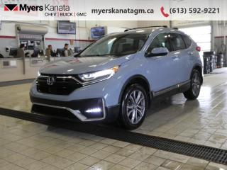 <b>Sunroof,  Navigation,  Leather Seats,  Heated Seats,  Heated Steering Wheel!</b><br> <br>  On sale now! This vehicle was originally listed at $34888.  Weve marked it down to $33888. You save $1000.    This  2020 Honda CR-V is for sale today in Kanata. <br> <br>This stylish 2020 Honda CR-V has a spacious interior and car-like handling that captivates anyone who gets behind the wheel. With its smooth lines and sleek exterior, this gorgeous CR-V has no problem turning heads at every corner. Whether youre a thrift-store enthusiast, or a backcountry trail warrior with all of the camping gear, this practical Honda CR-V has got you covered! This  SUV has 69,998 kms. Its  grey in colour  . It has an automatic transmission and is powered by a  190HP 1.5L 4 Cylinder Engine. <br> <br> Our CR-Vs trim level is Touring AWD. This SUV is made for the long haul with an infotainment system that includes a 7 inch touchscreen with HondaLink, navigation, HomeLink home remote system, HandsFreeLink bilingual Bluetooth, Apple CarPlay, Android Auto, SiriusXM, a rear view camera, ambient lighting, and a premium 9 speaker sound system. To stay comfortable for the long road ahead, enjoy heated leather seats in front and back, a heated steering wheels, memory settings for the drivers seat, an auto dimming rear view mirror, rain sensing wipers, a hands free power tailgate with programmable height, woodgrain interior, a panoramic moonroof, automatic high and low beam headlights, dual-zone automatic climate control, remote start, heated seats, LED lighting, heated power mirrors, and aluminum wheels. Keeping you safe on a long drive is automatic collision mitigation braking, forward collision warning, lane departure warning, road departure mitigation, and lane keep assist, and a blind spot display and information system. This vehicle has been upgraded with the following features: Sunroof,  Navigation,  Leather Seats,  Heated Seats,  Heated Steering Wheel,  Blind Spot Display,  Automatic Braking. <br> <br>To apply right now for financing use this link : <a href=https://www.myerskanatagm.ca/finance/ target=_blank>https://www.myerskanatagm.ca/finance/</a><br><br> <br/><br>Price is plus HST and licence only.<br>Book a test drive today at myerskanatagm.ca<br>*LIFETIME ENGINE TRANSMISSION WARRANTY NOT AVAILABLE ON VEHICLES WITH KMS EXCEEDING 140,000KM, VEHICLES 8 YEARS & OLDER, OR HIGHLINE BRAND VEHICLE(eg. BMW, INFINITI. CADILLAC, LEXUS...)<br> Come by and check out our fleet of 40+ used cars and trucks and 140+ new cars and trucks for sale in Kanata.  o~o