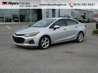 <b>Leatherette Seats,  Heated Seats,  Heated Steering Wheel,  Aluminum Wheels,  LED Lights!</b><br> <br>  On Sale! Save $1000 on this one, weve marked it down from $22888.    This  2019 Chevrolet Cruze is for sale today in Kanata. <br> <br>Whether youre zipping around city streets or navigating winding roads, this 2019 Chevy Cruze is made to work hard for you and look good doing it. With a unique combination of high-tech entertainment, remarkable efficiency and advanced safety features, this sporty compact car helps you get where youre going without missing a beat. This  sedan has 83,783 kms. Its  silver in colour  . It has an automatic transmission and is powered by a  153HP 1.4L 4 Cylinder Engine. <br> <br> Our Cruzes trim level is Premier. This top of the line Cruze is a wise choice as it comes with an extra long list of features like stylish aluminum wheels, signature LED lighting and heated leatherette seats, a 7 inch touchscreen display plus Android Auto and Apple CarPlay capability, a rear vision camera, 4G LTE and a heated steering wheel. You will also receive teen driver technology, a 6-speaker audio system with Chevrolet MyLink and SiriusXM, an 8-way power driver seat, remote keyless entry with keyless start and remote engine start, a 60/40 split-folding rear seat, and a rear vision camera. This vehicle has been upgraded with the following features: Leatherette Seats,  Heated Seats,  Heated Steering Wheel,  Aluminum Wheels,  Led Lights,  Apple Carplay,  Android Auto. <br> <br>To apply right now for financing use this link : <a href=https://www.myerskanatagm.ca/finance/ target=_blank>https://www.myerskanatagm.ca/finance/</a><br><br> <br/><br>Price is plus HST and licence only.<br>Book a test drive today at myerskanatagm.ca<br>*LIFETIME ENGINE TRANSMISSION WARRANTY NOT AVAILABLE ON VEHICLES WITH KMS EXCEEDING 140,000KM, VEHICLES 8 YEARS & OLDER, OR HIGHLINE BRAND VEHICLE(eg. BMW, INFINITI. CADILLAC, LEXUS...)<br> Come by and check out our fleet of 40+ used cars and trucks and 130+ new cars and trucks for sale in Kanata.  o~o