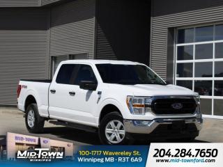 Recent Arrival!<BR><BR>4WD, ABS brakes, Alloy wheels, Compass, Electronic Stability Control, Heated door mirrors, Illuminated entry, Low tire pressure warning, Remote keyless entry, Traction control.<BR><BR>Oxford White 2021 Ford F-150 XLT 4WD 5.0L V8 10-Speed Automatic<BR><BR><BR>For further information please contact MidTown Ford sales department directly at 204-284-7650. Dealer #9695.