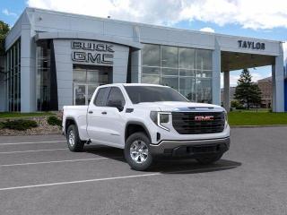 <b>Apple CarPlay,  Android Auto,  Cruise Control,  Rear View Camera,  Touch Screen!</b><br> <br>   Astoundingly advanced and exceedingly premium, this 2024 GMC Sierra 1500 is designed for pickup excellence. <br> <br>This 2024 GMC Sierra 1500 stands out in the midsize pickup truck segment, with bold proportions that create a commanding stance on and off road. Next level comfort and technology is paired with its outstanding performance and capability. Inside, the Sierra 1500 supports you through rough terrain with expertly designed seats and robust suspension. This amazing 2024 Sierra 1500 is ready for whatever.<br> <br> This interstellar wh Extended Cab 4X4 pickup   has an automatic transmission and is powered by a  310HP 2.7L 4 Cylinder Engine.<br> <br> Our Sierra 1500s trim level is Pro. This GMC Sierra 1500 Pro comes with some excellent features such as a 7 inch touchscreen display with Apple CarPlay and Android Auto, wireless streaming audio, cruise control and easy to clean rubber floors. Additionally, this pickup truck also comes with a locking tailgate, a rear vision camera, StabiliTrak, air conditioning and teen driver technology. This vehicle has been upgraded with the following features: Apple Carplay,  Android Auto,  Cruise Control,  Rear View Camera,  Touch Screen,  Streaming Audio,  Teen Driver. <br><br> <br>To apply right now for financing use this link : <a href=https://www.taylorautomall.com/finance/apply-for-financing/ target=_blank>https://www.taylorautomall.com/finance/apply-for-financing/</a><br><br> <br/> Total  cash rebate of $2300 is reflected in the price. Credit includes $2,300 Non Stackable Delivery Allowance  Incentives expire 2024-05-31.  See dealer for details. <br> <br> <br>LEASING:<br><br>Estimated Lease Payment: $406 bi-weekly <br>Payment based on 7.9% lease financing for 48 months with $0 down payment on approved credit. Total obligation $42,233. Mileage allowance of 16,000 KM/year. Offer expires 2024-05-31.<br><br><br><br> Come by and check out our fleet of 80+ used cars and trucks and 150+ new cars and trucks for sale in Kingston.  o~o