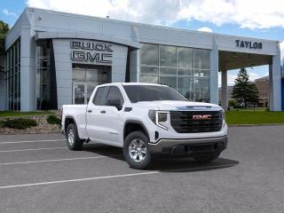 <b>Apple CarPlay,  Android Auto,  Cruise Control,  Rear View Camera,  Touch Screen!</b><br> <br>   Astoundingly advanced and exceedingly premium, this 2024 GMC Sierra 1500 is designed for pickup excellence. <br> <br>This 2024 GMC Sierra 1500 stands out in the midsize pickup truck segment, with bold proportions that create a commanding stance on and off road. Next level comfort and technology is paired with its outstanding performance and capability. Inside, the Sierra 1500 supports you through rough terrain with expertly designed seats and robust suspension. This amazing 2024 Sierra 1500 is ready for whatever.<br> <br> This interstellar wh Extended Cab 4X4 pickup   has an automatic transmission and is powered by a  310HP 2.7L 4 Cylinder Engine.<br> <br> Our Sierra 1500s trim level is Pro. This GMC Sierra 1500 Pro comes with some excellent features such as a 7 inch touchscreen display with Apple CarPlay and Android Auto, wireless streaming audio, cruise control and easy to clean rubber floors. Additionally, this pickup truck also comes with a locking tailgate, a rear vision camera, StabiliTrak, air conditioning and teen driver technology. This vehicle has been upgraded with the following features: Apple Carplay,  Android Auto,  Cruise Control,  Rear View Camera,  Touch Screen,  Streaming Audio,  Teen Driver. <br><br> <br>To apply right now for financing use this link : <a href=https://www.taylorautomall.com/finance/apply-for-financing/ target=_blank>https://www.taylorautomall.com/finance/apply-for-financing/</a><br><br> <br/> Total  cash rebate of $3500 is reflected in the price. Credit includes $3,500 Non Stackable Delivery Allowance  Incentives expire 2024-04-30.  See dealer for details. <br> <br> <br>LEASING:<br><br>Estimated Lease Payment: $406 bi-weekly <br>Payment based on 7.9% lease financing for 48 months with $0 down payment on approved credit. Total obligation $42,233. Mileage allowance of 16,000 KM/year. Offer expires 2024-04-30.<br><br><br><br> Come by and check out our fleet of 90+ used cars and trucks and 170+ new cars and trucks for sale in Kingston.  o~o