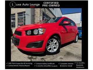 <p>Looking for an economical, inexpensive and well-equipped 4 door hatchback?? Look no further, this 2015 Chevrolet Sonic LT is the car for you!! Features include: automatic transmission, air conditioning, heated seats, back-up camera, bluetooth hands-free, SiriusXM satellite radio, remote keyless entry, remote start, alloy wheels, winter tires on rims and more!</p><p><span style=color: #333333; font-family: Work Sans, sans-serif; font-size: 16px; white-space: pre-wrap; caret-color: #333333; background-color: #ffffff;>This vehicle comes Luxe certified select pre-owned, which includes: 100-point inspection & servicing, oil lube and filter change, Ontario safety certificate, Available Luxe Assurance Package, complete interior and exterior detailing, Carfax Verified vehicle history report, guaranteed one key (additional keys may be purchased at time of sale) and FREE 90-day SiriusXM satellite radio trial (on factory-equipped vehicles)!</span></p><p><span style=color: #333333; font-family: Work Sans, sans-serif; font-size: 16px; white-space: pre-wrap; caret-color: #333333; background-color: #ffffff;>Priced at ONLY $107 bi-weekly with $1500 down over 48 months at 9.99% (cost of borrowing is $1999 per $10000 financed) OR cash purchase price of $10500 (both prices are plus HST and licensing). Call today and book your test drive appointment!</span></p>
