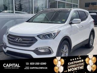 Come see this 2017 Hyundai Santa Fe Sport SE. Its Automatic transmission and Regular Unleaded I-4 2.4 L/144 engine will keep you going. This Hyundai Santa Fe Sport has the following options: FROST WHITE, BLACK, LEATHER SEATING SURFACES, Wheels: 17 x 7 Aluminum Alloy, Trip Computer, Transmission: 6-Speed Automatic w/SHIFTRONIC -inc: OD lock-up torque converter and Drive Mode Select w/Eco, Normal and Sport mode, Trailer Wiring Harness, Tires: P235/65 R17 AS, Tailgate/Rear Door Lock Included w/Power Door Locks, Strut Front Suspension w/Coil Springs, and Streaming Audio. Test drive this vehicle at Capital Chevrolet Buick GMC Inc., 13103 Lake Fraser Drive SE, Calgary, AB T2J 3H5.