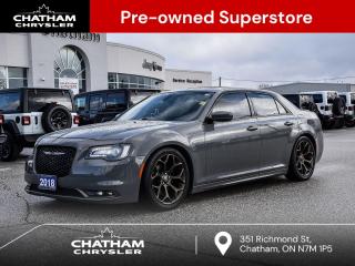2018 Chrysler 300 4D Sedan S Ceramic Gray Clearcoat 300S Alloy Edition, Alloy Floor Mats, Dark Bronze Badging, Dark Bronze Grille & Surround, Dual-Pane Panoramic Sunroof, Liquid Titanium Chrome Wing Badge, Quick Order Package 22G, Titanium Exhaust Tips, Wheels: 20 x 8.0 Dark Bronze Aluminum. Odometer is 18554 kilometers below market average! RWD Pentastar 3.6L V6 VVT 8-Speed Automatic<br><br><br>Here at Chatham Chrysler, our Financial Services Department is dedicated to offering the service that you deserve. We are experienced with all levels of credit and are looking forward to sitting down with you. Chatham Chrysler Proudly serves customers from London, Ridgetown, Thamesville, Wallaceburg, Chatham, Tilbury, Essex, LaSalle, Amherstburg and Windsor with no distance being ever too far! At Chatham Chrysler, WE CAN DO IT!