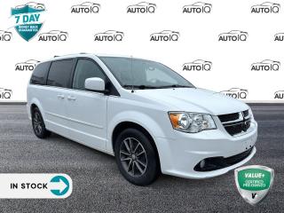 White Knuckle Clearcoat 2017 Dodge Grand Caravan SXT 4D Passenger Van Pentastar 3.6L V6 VVT 6-Speed Automatic FWD | Remote Start, 115-Volt Auxiliary Power Outlet, 2nd & 3rd Row StowN Go Seats, 2nd Row Overhead DVD Console, 2nd Row StowN Go Bucket Seats, 2nd-Row Overhead 9 VGA Video Screen, 2nd-Row Power Windows, 3rd-Row Power Quarter-Vented Windows, 40GB Hard Drive w/28GB Available, 4-Wheel Disc Brakes, 6 Speakers, 6.5 Touchscreen, A/C w/Tri-Zone Manual Temperature Control, ABS brakes, Auto-Dimming Rear-View Mirror w/Microphone, Black Finish Instrument Panel Bezel, Block heater, Bluetooth® Streaming Audio, Body-Colour Bodyside Mouldings, Body-Colour Door Handles, Body-Colour Exterior Mirrors, Body-Colour Sill Applique, Bright Belt Mouldings, Bright Side Roof Rails, Dual front impact airbags, Dual front side impact airbags, Easy-Clean Floor Mats, Electronic Stability Control, Fog Lamps, Garmin Navigation System, Hands-Free Comm w/Bluetooth, HDMI Input Jack, Heated door mirrors, Highline Door Trim Panel, Hitch w/2 Receiver, Integrated Roof Rail Crossbars, Leather Front Bucket w/Suede Inserts, Leather-Wrapped Shift Knob, Leather-Wrapped Steering Wheel, Left Power Sliding Door, Load-Leveling & Height Control, ParkView Rear Back-Up Camera, Power 2-Way Driver Lumbar Adjust, Power 8-Way Adjustable Driver Seat, Power Convenience Group, Power door mirrors, Power Liftgate, Power steering, Power windows, Power Windows w/Front 1-Touch Down, Premium Interior Accents, Quick Order Package 29P SXT Premium Plus, Radio: 430, Rear Air Conditioning w/Heater, Remote keyless entry, Remote Start System, Remote USB Port, Remote USB Port - Charge Only, Right Power Sliding Door, Security Alarm, Security Group, Single DVD Entertainment Group, SIRIUSXM Satellite Radio, Speed control, Steering wheel mounted audio controls, Steering Wheel-Mounted Audio Controls, Sunscreen Glass, Super Console, Telescoping steering wheel, Tilt steering wheel, Trailer Tow Group - 3,600 lb Rating, Trailer Tow Wiring Harness, Trip computer, Uconnect Hands-Free Group, Video Remote Control, Wheels: 17 x 6.5 Aluminum w/Granite Crystal, Wireless Headphones.<p> </p>

<h4>VALUE+ CERTIFIED PRE-OWNED VEHICLE</h4>

<p>36-point Provincial Safety Inspection<br />
172-point inspection combined mechanical, aesthetic, functional inspection including a vehicle report card<br />
Warranty: 30 Days or 1500 KMS on mechanical safety-related items and extended plans are available<br />
Complimentary CARFAX Vehicle History Report<br />
2X Provincial safety standard for tire tread depth<br />
2X Provincial safety standard for brake pad thickness<br />
7 Day Money Back Guarantee*<br />
Market Value Report provided<br />
Complimentary 3 months SIRIUS XM satellite radio subscription on equipped vehicles<br />
Complimentary wash and vacuum<br />
Vehicle scanned for open recall notifications from manufacturer</p>

<p>SPECIAL NOTE: This vehicle is reserved for AutoIQs retail customers only. Please, No dealer calls. Errors & omissions excepted.</p>

<p>*As-traded, specialty or high-performance vehicles are excluded from the 7-Day Money Back Guarantee Program (including, but not limited to Ford Shelby, Ford mustang GT, Ford Raptor, Chevrolet Corvette, Camaro 2SS, Camaro ZL1, V-Series Cadillac, Dodge/Jeep SRT, Hyundai N Line, all electric models)</p>

<p>INSGMT</p>