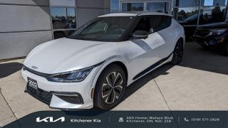 <p>Dealer owned and maintained – GT Pack 1 with low mileage and in immaculate condition.</p>

<p>AWARDS INCLUDE:</p>

<p>2022 European Car of the Year, 2023 N.A. SUV of the year, 2023 World Performance Car of the Year, 2023 J.D.Power APEAL Study winner, Best of the Year and Best EV of the Year - Motorweek Drivers Choice Awards, Crossover of the Year by Top Gear, and tons more.</p>

<p>Heated seats, heated wheel, full suite of driver assistance technology including Highway Drive Assist.  Over 440kms of range on a single charge and can accept full level 3 charging – 10%-80% charge in 18 mins!!   Navigation, 360 camera with Kia’s brilliant Blind-spot Camera system and tons tons more.</p>

<p> </p>

<p>GT pack 1 fully equipped with the following:</p>

<p>Powertrain & Mechanical:<br />
•320 hp / 446 lb ft<br />
•AWD<br />
•441 KM All Electric Range</p>

<p>Safety:<br />
•Forward collision avoidance assist with junction turning function & LO (Lane Change Oncoming); LS<br />
(Lane Change Side); JC (Junction Crossing);<br />
•BCA (Blind Spot Collision Avoidance Assist); Rear<br />
•Highway Driving Assist II<br />
•RSPA (Remote Smart Parking Assist)</p>

<p>•7 airbags (Dual advanced front, dual side curtain, dual front side seat, driver knee)<br />
•ABS+ ESC+ HAC<br />
•Forward collision avoidance assist with junction turning function ( Ped Cyc<br />
•LKA (Lane Keeping Assist)<br />
•LFA (Lane Following Assist)<br />
•DAW (Driver Alert Warning)<br />
•VESS (Virtual Engine Sound System)<br />
•Tire Pressure Monitoring System<br />
•Rear View Camera w/ Parking Guidance Dynamic<br />
•Rear Seat Alert (w/o Sensor)<br />
•Manual Child Lock</p>

<p>Exterior:</p>

<p>•GT Line design<br />
•GT Line Alloy wheel design (19”)</p>

<p>•Solar Glass (Windshield & Front Door Glass)<br />
•Rear Privacy Glass</p>

<p>Comfort:<br />
•Interior GT Line design items<br />
•Ambient mood lighting<br />
•Artificial Leather (One Tone)<br />
•Power Passenger seat<br />
•Deluxe Door Scuff</p>

<p>•Heated Steering Wheel<br />
•Multi directional power adjustable driver's seat<br />
•Driver's seat memory function<br />
•Power child lock (Auto)<br />
•ECM (Electronic Chromic Mirror)<br />
•Low Washer Fluid Warning</p>

<p>•Driver's seat power lumbar support<br />
•Front Seats Height Adjusters<br />
•60:40 SPLIT FOLDING Rear Seat<br />
•Heated Front Seats<br />
•Front seat back pocket<br />
•Metal paint Inside Handle<br />
•Artificial Leather Steering Wheel & Knob<br />
•Illuminated Vanity Mirror<br />
•Front Cup Holder<br />
•Rear underfloor box<br />
•Express Up/Down Obstacle Detecting Front Windows</p>

<p>Technology:<br />
•Smart Key with Push Button Start<br />
•Immobilizer<br />
•Central door lock ; Driver’s & Passenger’s Control<br />
•12.3” Multimedia Interface with Navigation w/ Satellite Radio & HD Radio<br />
•Kia Connect<br />
•Android Auto/Apple CarPlay<br />
•6 Speakers<br />
•Steering Wheel Audio Remote Control<br />
•Bluetooth<br />
•Full 12.3” TFT supervision digital cluster<br />
•SCC (Smart Cruise Control) ; with Stop & Go<br />
•Dual zone automatic climate control w/ Auto defog<br />
•Power Outlet ; Floor Console<br />
•USB Charger Console Outside (2port 2EA), Seat (2port 2EA)</p>

<p>•Wireless phone charger<br />
•Heat Pump<br />
•Trailer Package Pre Wiring</p>

<p>•Smart power liftgate<br />
•SVM (Surround View Monitor)<br />
•Blind View Monitor</p>

<p><em><strong>Kia Certified Details:</strong></em></p>

<p><em><strong>* Kia Canada’s CPO Program includes an optional extended Mechanical Breakdown Protection Warranty up to 5 years after your manufacturer's warranty expires. Free 5 Star comprehensive warranty for up to 6 years or 120,000km</strong></em></p>

<p><br />
<em><strong>* $500 Graduation Bonus Offer / CarFax vehicle history / 90-day trial of SiriusXM satellite radio. Mechanical Breakdown Protection has additional benefits of traffic interruption and vehicle rentals</strong></em></p>

<p><br />
<em><strong>* 30 Day / 2000 Km Exchange Privilege<br />
* 24/7 Roadside Assistance available if opting for Mechanical Breakdown Protection</strong></em></p>

<p><br />
<em><strong>* 149-point inspection: Our inspection covers the entire vehicle, including powertrain, chassis, all safety-related systems as well as the interior and exterior</strong></em></p>

<p>Kitchener Kia’s Used Car Philosophy: Provide each client with an open, honest and transparent used car buying process. With the use of real time pricing software, complimentary Carfax reports and an in-depth safety inspection review, you can rest assured that your used car purchase will offer you the best value and use of your time.</p>

<p>Kitchener Kia proudly serves all neighbouring communities including: Kitchener, Waterloo, Cambridge, Guelph, St. Thomas, Strathroy, Clinton, Owen Sound, Sarnia, Listowel, Woodstock, Grand Bend, Port Stanley, Belmont, Ingersoll, Brantford, Paris, and Chatham.</p>

<p><strong>519-571-2828<br />
sales@kitchenerkia.com</strong></p>

<p> </p>
OAC and term subject to bank approval and year of vehicle.