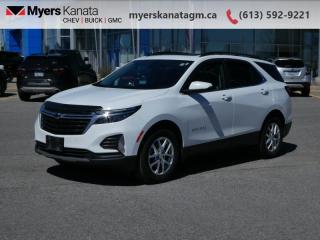 <b>LED Lights,  Aluminum Wheels,  Apple CarPlay,  Android Auto,  Remote Start!</b><br> <br>     This  2022 Chevrolet Equinox is for sale today in Kanata. <br> <br>When Chevrolet designed the Equinox, they got every detail just right. Its the perfect size - roomy without being too big. This compact SUV pairs eye-catching style with a spacious and versatile cabin thats been thoughtfully designed to put you at the centre of attention. This mid size crossover also comes packed with desirable technology and safety features. This Equinox is more than just a pretty face. Inside, the cabin offers smart features designed to put you at the center of everything. For a mid sized SUV, its hard to beat this Chevrolet Equinox. This  SUV has 52,200 kms. Its  white  in colour  . It has an automatic transmission and is powered by a  170HP 1.5L 4 Cylinder Engine. <br> <br> Our Equinoxs trim level is LT. Upgrading to this Equinox LT is an excellent decision as it features stylish aluminum wheels, LED headlights with IntelliBeam, an 8-way power driver seat, a touchscreen display with wireless Apple CarPlay and Android Auto, active aero shutters for better fuel economy and a remote engine start. You will also get a rear view camera, 4G WiFi capability, steering wheel with audio and cruise controls, lane keep assist and lane departure warning, forward collision alert, forward automatic emergency braking, pedestrian detection and power heated outside mirrors. Additional features include Teen Driver technology, Bluetooth streaming audio, StabiliTrak electronic stability control and a split folding rear seat to make loading and unloading large objects a breeze! This vehicle has been upgraded with the following features: Led Lights,  Aluminum Wheels,  Apple Carplay,  Android Auto,  Remote Start,  Power Seat,  Rear View Camera. <br> <br>To apply right now for financing use this link : <a href=https://www.myerskanatagm.ca/finance/ target=_blank>https://www.myerskanatagm.ca/finance/</a><br><br> <br/><br>Price is plus HST and licence only.<br>Book a test drive today at myerskanatagm.ca<br>*LIFETIME ENGINE TRANSMISSION WARRANTY NOT AVAILABLE ON VEHICLES WITH KMS EXCEEDING 140,000KM, VEHICLES 8 YEARS & OLDER, OR HIGHLINE BRAND VEHICLE(eg. BMW, INFINITI. CADILLAC, LEXUS...)<br> Come by and check out our fleet of 40+ used cars and trucks and 130+ new cars and trucks for sale in Kanata.  o~o