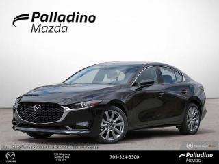 <b>Navigation,  Leather Seats,  HUD,  360 Camera,  Wireless Charging Pad!</b><br> <br> <br> <br>  This 2024 Mazda3 proves that innovative performance is not just about power, but creating an engaging, responsive drive that connects you to the road. <br> <br>Like all Mazdas, this 2024 Mazda3 was built with one thing in mind: You. Born from the obsession with creating beautiful vehicles and expressed through a design language called Kodo: which means Soul of Motion Mazda aimed to capture movement, even while standing still. Stepping inside its elegant and airy cabin, youll feel right at home with ultra comfortable seats, a perfectly positioned steering wheel, and top-notch technology for the modern era.<br> <br> This 41w jetblackmic sedan  has an automatic transmission and is powered by a  2.5L I4 16V GDI DOHC engine.<br> <br> Our Mazda3s trim level is GT i-ACTIV. Step up to this Mazda3 GT i-ACTIV and be rewarded with a glass sunroof, Bose Premium audio, a wireless charging pad, a drivers head up display and a surround camera system. Also standard include adaptive cruise control, dual-zone climate control, heated leather-trimmed seats with a heated steering, inbuilt navigation, Apple CarPlay and Android Auto. Safety features also include lane keeping assist with lane departure warning, blind spot monitoring with rear cross traffic alert, forward and rear collision mitigation, and a rearview camera. This vehicle has been upgraded with the following features: Navigation,  Leather Seats,  Hud,  360 Camera,  Wireless Charging Pad,  Sunroof,  Premium Audio. <br><br> <br>To apply right now for financing use this link : <a href=https://www.palladinomazda.ca/finance/ target=_blank>https://www.palladinomazda.ca/finance/</a><br><br> <br/>    Incentives expire 2024-05-31.  See dealer for details. <br> <br>Palladino Mazda in Sudbury Ontario is your ultimate resource for new Mazda vehicles and used Mazda vehicles. We not only offer our clients a large selection of top quality, affordable Mazda models, but we do so with uncompromising customer service and professionalism. We takes pride in representing one of Canadas premier automotive brands. Mazda models lead the way in terms of affordability, reliability, performance, and fuel efficiency.<br> Come by and check out our fleet of 90+ used cars and trucks and 110+ new cars and trucks for sale in Sudbury.  o~o