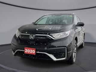 <b>Sunroof,  Leather Seats,  Heated Seats,  Heated Steering Wheel,  Blind Spot Display!</b><br> <br>    In the mountains or in the urban sprawl, this versatile 2020 Honda CR-V feels right at home. This  2020 Honda CR-V is fresh on our lot in Sudbury. <br> <br>This stylish 2020 Honda CR-V has a spacious interior and car-like handling that captivates anyone who gets behind the wheel. With its smooth lines and sleek exterior, this gorgeous CR-V has no problem turning heads at every corner. Whether youre a thrift-store enthusiast, or a backcountry trail warrior with all of the camping gear, this practical Honda CR-V has got you covered! This  SUV has 107,360 kms. Its  crystal black pearl in colour  . It has an automatic transmission and is powered by a  1.5L I4 16V GDI DOHC Turbo engine.  <br> <br> Our CR-Vs trim level is EX-L AWD. Ramping up the luxury, this EX-L trim has heated leather seats in front and back, a heated steering wheels, memory settings for the drivers seat, an auto dimming rear view mirror, a power tailgate with programmable height, woodgrain interior, a moonroof, automatic high and low beam headlights, dual-zone automatic climate control, remote start, heated seats, LED daytime running lights, heated power mirrors, and aluminum wheels. Keeping you connected is an infotainment system that includes a 7 inch touchscreen with HondaLink, HomeLink home remote system, HandsFreeLink bilingual Bluetooth, Apple CarPlay, Android Auto, SiriusXM, a rear view camera, and a 6 speaker sound system. Helping you drive and keeping you safe is automatic collision mitigation braking, forward collision warning, lane departure warning, road departure mitigation, and lane keep assist, and a blind spot display. This vehicle has been upgraded with the following features: Sunroof,  Leather Seats,  Heated Seats,  Heated Steering Wheel,  Blind Spot Display,  Memory Seats,  Automatic Braking. <br> <br>To apply right now for financing use this link : <a href=https://www.palladinohonda.com/finance/finance-application target=_blank>https://www.palladinohonda.com/finance/finance-application</a><br><br> <br/><br>Palladino Honda is your ultimate resource for all things Honda, especially for drivers in and around Sturgeon Falls, Elliot Lake, Espanola, Alban, and Little Current. Our dealership boasts a vast selection of high-class, top-quality Honda models, as well as expert financing advice and impeccable automotive service. These factors arent what set us apart from other dealerships, though. Rather, our uncompromising customer service and professionalism make every experience unforgettable, and keeps drivers coming back. The advertised price is for financing purchases only. All cash purchases will be subject to an additional surcharge of $2,501.00. This advertised price also does not include taxes and licensing fees.<br> Come by and check out our fleet of 110+ used cars and trucks and 70+ new cars and trucks for sale in Sudbury.  o~o