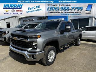 Our Diesel powered 2024 Chevrolet Silverado 2500 LT Crew Cab 4X4 puts a high value on hard work in Sterling Gray Metallic! Motivated by a TurboCharged 6.6 Litre DuraMax Diesel V8 generating 470hp and 975lb-ft of torque for a 10 Speed Allison Automatic transmission. This Four Wheel Drive truck also handles heavy-duty challenges with an auto-locking rear differential and a 2-speed transfer case, and its easy to recognize on the job or off. Check out our Silverados chrome bumpers, alloy wheels, EZ Lift power lock/release tailgate, power trailering mirrors, side/rear bed steps, trailer hitch, and cargo-bed lighting. Designed for daily comfort, our LT cabin comes ready for action with supportive cloth seats, a wrapped steering wheel, single-zone climate control, keyless access/ignition, a 12V power outlet, and cruise control. Premium infotainment puts digital convenience on your side with a 12.3-inch driver display, a 13.4-inch touchscreen, WiFi compatibility, wireless Android Auto/Apple CarPlay, Bluetooth, and a six-speaker audio system. Chevrolet shows a smart approach to safety with an HD rearview camera, automatic braking, forward collision alert, a following distance indicator, hitch guidance, a rear seat reminder, Stabilitrak stability/traction control, trailer sway control, hill start assistance, and more. Its no wonder our Silverado 2500 LT satisfies so many owners! Save this Page and Call for Availability. We Know You Will Enjoy Your Test Drive Towards Ownership!