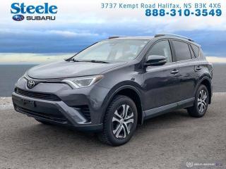 Awards:* IIHS Canada Top Safety Pick+ Recent Arrival! Magnetic Gray Metallic 2017 Toyota RAV4 LE FWD 6-Speed Automatic 2.5L 4-Cylinder SMPI Atlantic Canadas largest Subaru dealer.Cloth, Air Conditioning, Auto High-beam Headlights, Electronic Stability Control, Exterior Parking Camera Rear, Fully automatic headlights, Heated front seats, Radio: AM/FM/CD/MP3/WMA w/6.1 Display Screen, Steering wheel mounted audio controls, Telescoping steering wheel, Tilt steering wheel, Wheels: 17 Steel w/Full Wheel Covers.WE MAKE IT EASY!Reviews:* RAV4 owners typically rave about fuel economy, highway ride quality and noise levels, and semi-sporty handling. The slick and seamless AWD system is a feature favourite in inclement weather, and a just-right amount of ground clearance enables confident tackling of light to moderate trails, without diminishing handling. Upscale touches throughout the cabin are also appreciated, including the RAV4s luxurious dashboard. Source: autoTRADER.ca