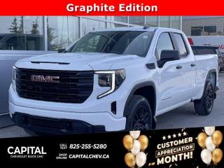 This GMC Sierra 1500 boasts a Turbocharged Gas I4 2.7L/166 engine powering this Automatic transmission. ENGINE, 2.7L TURBOMAX (310 hp [231 kW] @ 5600 rpm, 430 lb-ft of torque [583 Nm] @ 3000 rpm) Includes (KW5) 220-amp alternator.) (STD), Wireless, Apple CarPlay / Wireless Android Auto, Windows, power rear, express down (Not available on Regular Cab models.).*This GMC Sierra 1500 Comes Equipped with These Options *Windows, power front, drivers express up/down, Window, power front, passenger express down, Wi-Fi Hotspot capable (Terms and limitations apply. See onstar.ca or dealer for details.), Wheels, 17 x 8 (43.2 cm x 20.3 cm) painted steel, Silver, Wheel, 17 x 8 (43.2 cm x 20.3 cm) full-size, steel spare, USB Ports, 2, Charge/Data ports located on instrument panel, Transfer case, single speed, electronic Autotrac with push button control (4WD models only), Tires, 255/70R17 all-season, blackwall, Tire, spare 255/70R17 all-season, blackwall (Included with (QBN) 255/70R17 all-season, blackwall tires.), Tire Pressure Monitor System, auto learn includes Tire Fill Alert (does not apply to spare tire).* Stop By Today *Test drive this must-see, must-drive, must-own beauty today at Capital Chevrolet Buick GMC Inc., 13103 Lake Fraser Drive SE, Calgary, AB T2J 3H5.