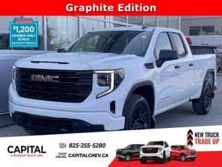 This GMC Sierra 1500 boasts a Turbocharged Gas I4 2.7L/166 engine powering this Automatic transmission. ENGINE, 2.7L TURBOMAX (310 hp [231 kW] @ 5600 rpm, 430 lb-ft of torque [583 Nm] @ 3000 rpm) Includes (KW5) 220-amp alternator.) (STD), Wireless, Apple CarPlay / Wireless Android Auto, Windows, power rear, express down (Not available on Regular Cab models.).*This GMC Sierra 1500 Comes Equipped with These Options *Windows, power front, drivers express up/down, Window, power front, passenger express down, Wi-Fi Hotspot capable (Terms and limitations apply. See onstar.ca or dealer for details.), Wheels, 17 x 8 (43.2 cm x 20.3 cm) painted steel, Silver, Wheel, 17 x 8 (43.2 cm x 20.3 cm) full-size, steel spare, USB Ports, 2, Charge/Data ports located on instrument panel, Transfer case, single speed, electronic Autotrac with push button control (4WD models only), Tires, 255/70R17 all-season, blackwall, Tire, spare 255/70R17 all-season, blackwall (Included with (QBN) 255/70R17 all-season, blackwall tires.), Tire Pressure Monitor System, auto learn includes Tire Fill Alert (does not apply to spare tire).* Stop By Today *Test drive this must-see, must-drive, must-own beauty today at Capital Chevrolet Buick GMC Inc., 13103 Lake Fraser Drive SE, Calgary, AB T2J 3H5.