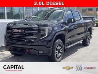 Check out this 2023 GMC Sierra 1500 AT4. Its Automatic transmission and Turbocharged Diesel I6 3.0L/183 engine will keep you going. This GMC Sierra 1500 has the following options: Wireless Phone Projection, for Apple CarPlay and Android Auto, Wireless Charging (Beginning October 26, 2022 through November 20, 2022, certain vehicles will be forced to include (00C) Not Equipped with Wireless Charging, which removes Wireless Charging. See dealer for details or the window label for the features on a specific vehicle.), Wipers, front rain-sensing, Windows, power rear, express down, Windows, power front, drivers express up/down, Window, power front, passenger express up/down, Wi-Fi Hotspot capable (Terms and limitations apply. See onstar.ca or dealer for details.), Wheels, 18 x 8.5 (45.7 cm x 21.6 cm) machined aluminum with Dark Grey accents, Wheel, 17 x 8 (43.2 cm x 20.3 cm) full-size, steel spare, and USB Ports, 2, Charge/Data ports located inside centre console. Stop by and visit us at Capital Chevrolet Buick GMC Inc., 13103 Lake Fraser Drive SE, Calgary, AB T2J 3H5.